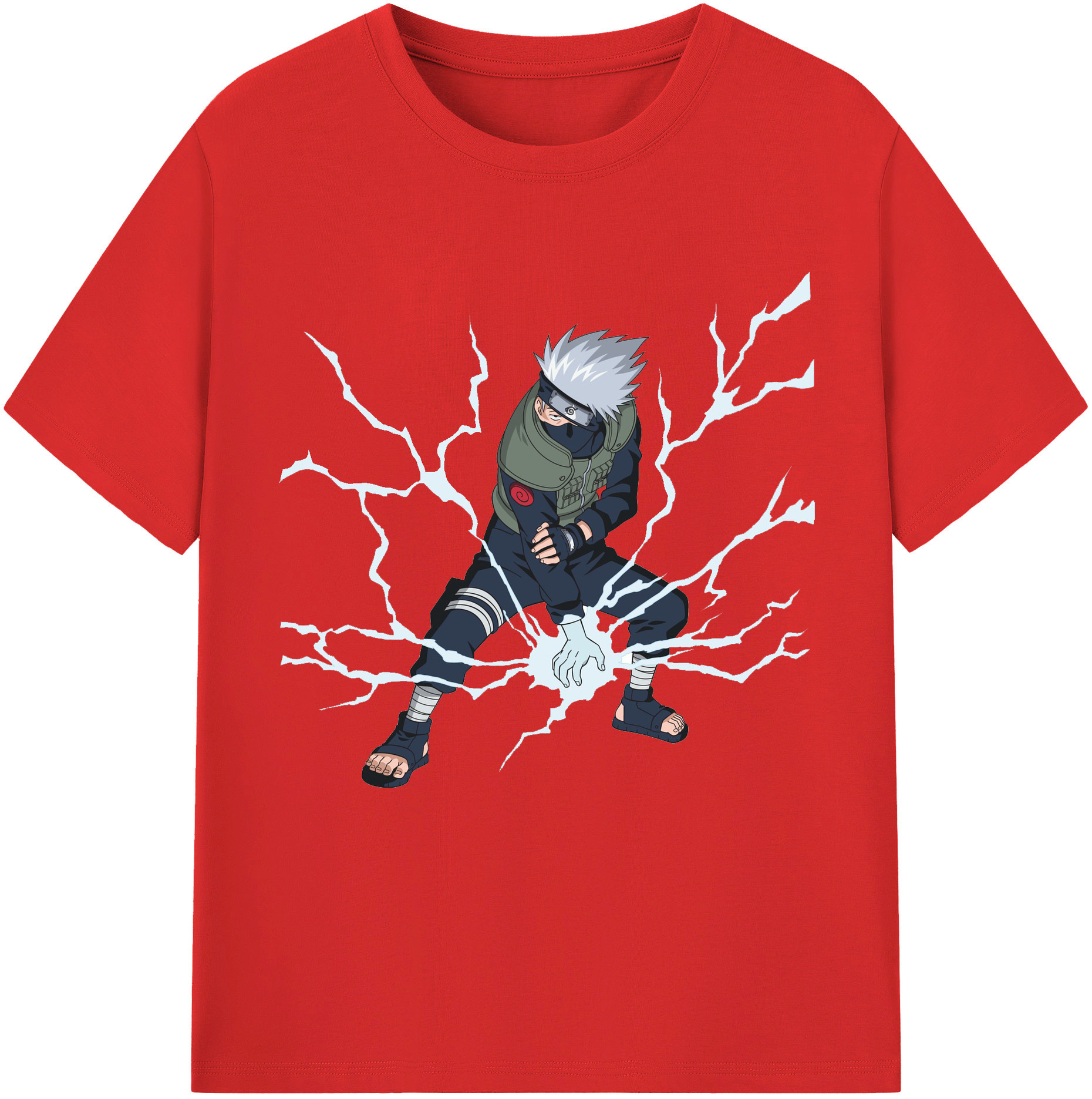 （画像用） NARUTO -ナルト- はたけ カカシ Hatake Kakashi レディースカジュアルプリントTシャツ（綿100％）