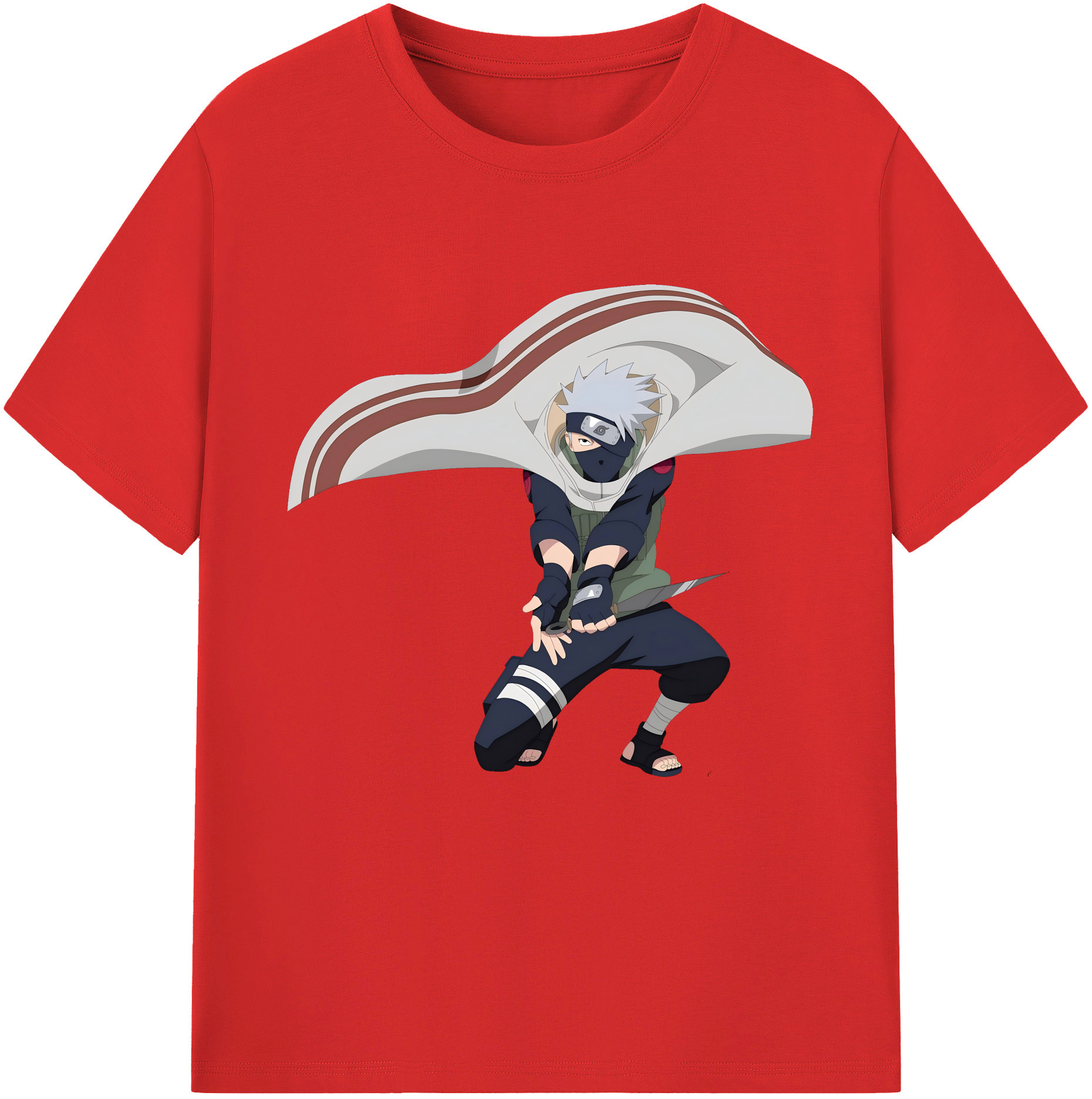 （画像用） NARUTO -ナルト- はたけ カカシ Hatake Kakashi レディースカジュアルプリントTシャツ（綿100％）
