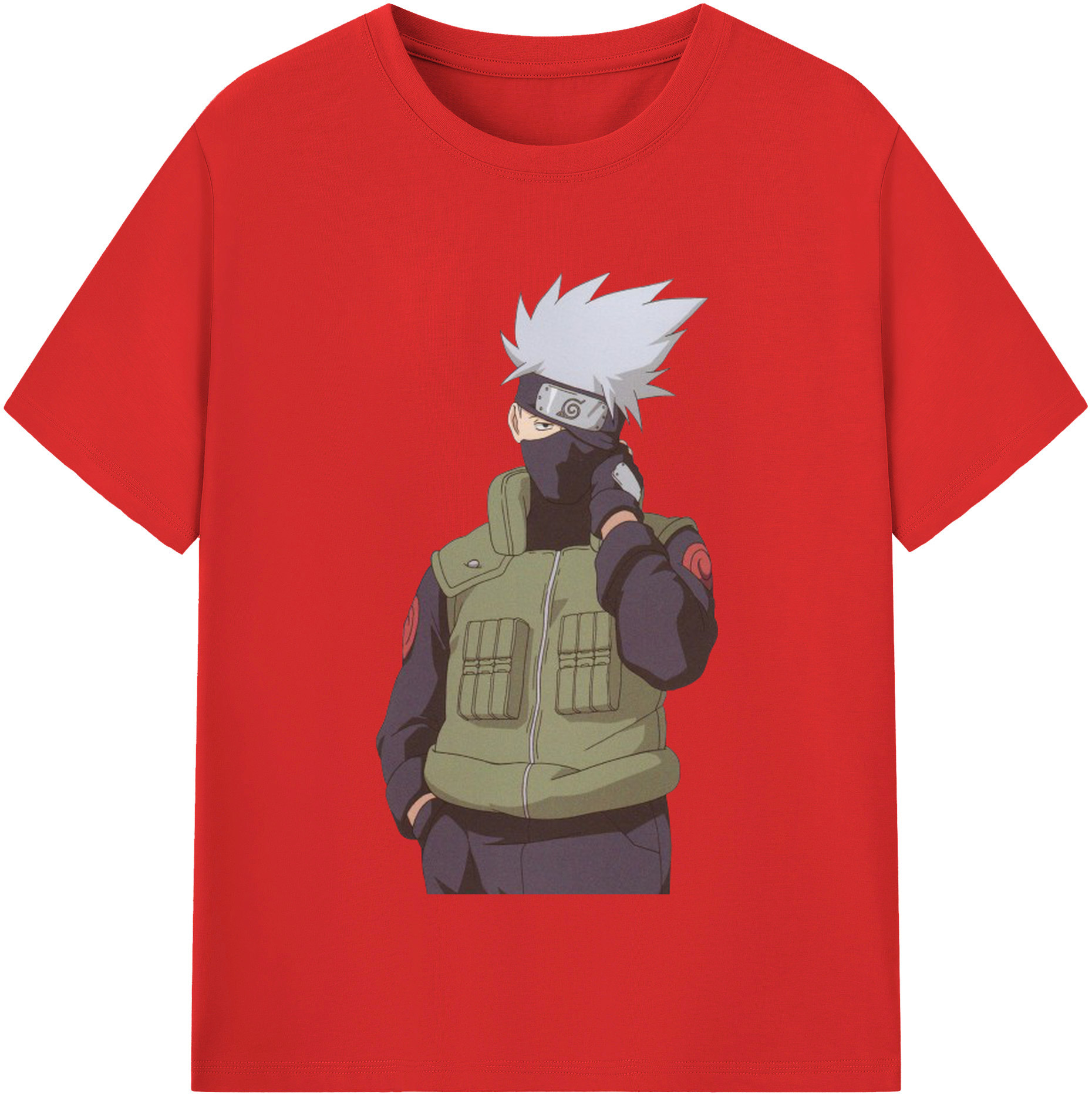 （画像用） NARUTO -ナルト- はたけ カカシ Hatake Kakashi レディースカジュアルプリントTシャツ（綿100％）