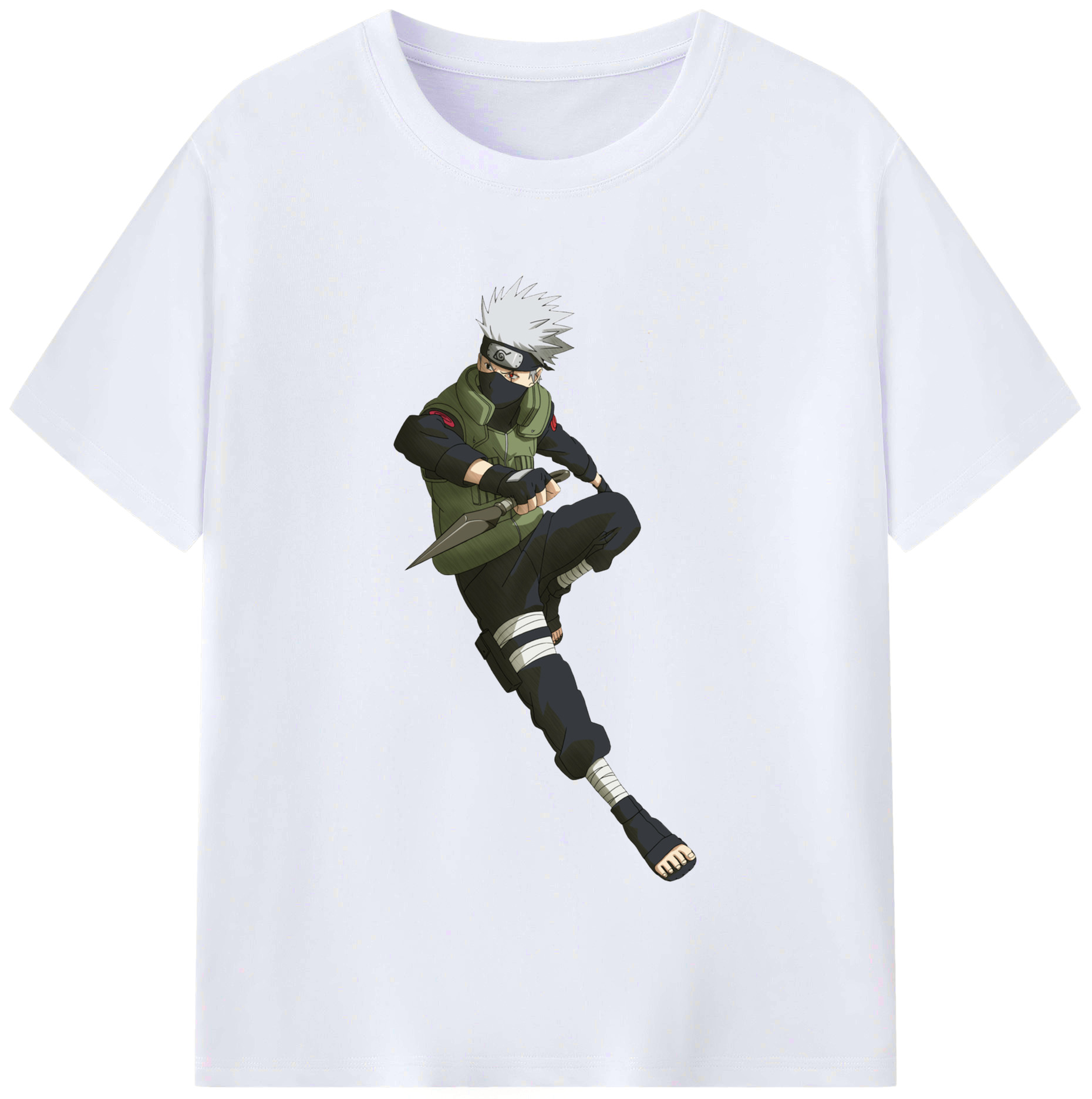 （画像用） NARUTO -ナルト- はたけ カカシ Hatake Kakashi レディースカジュアルプリントTシャツ（綿100％）