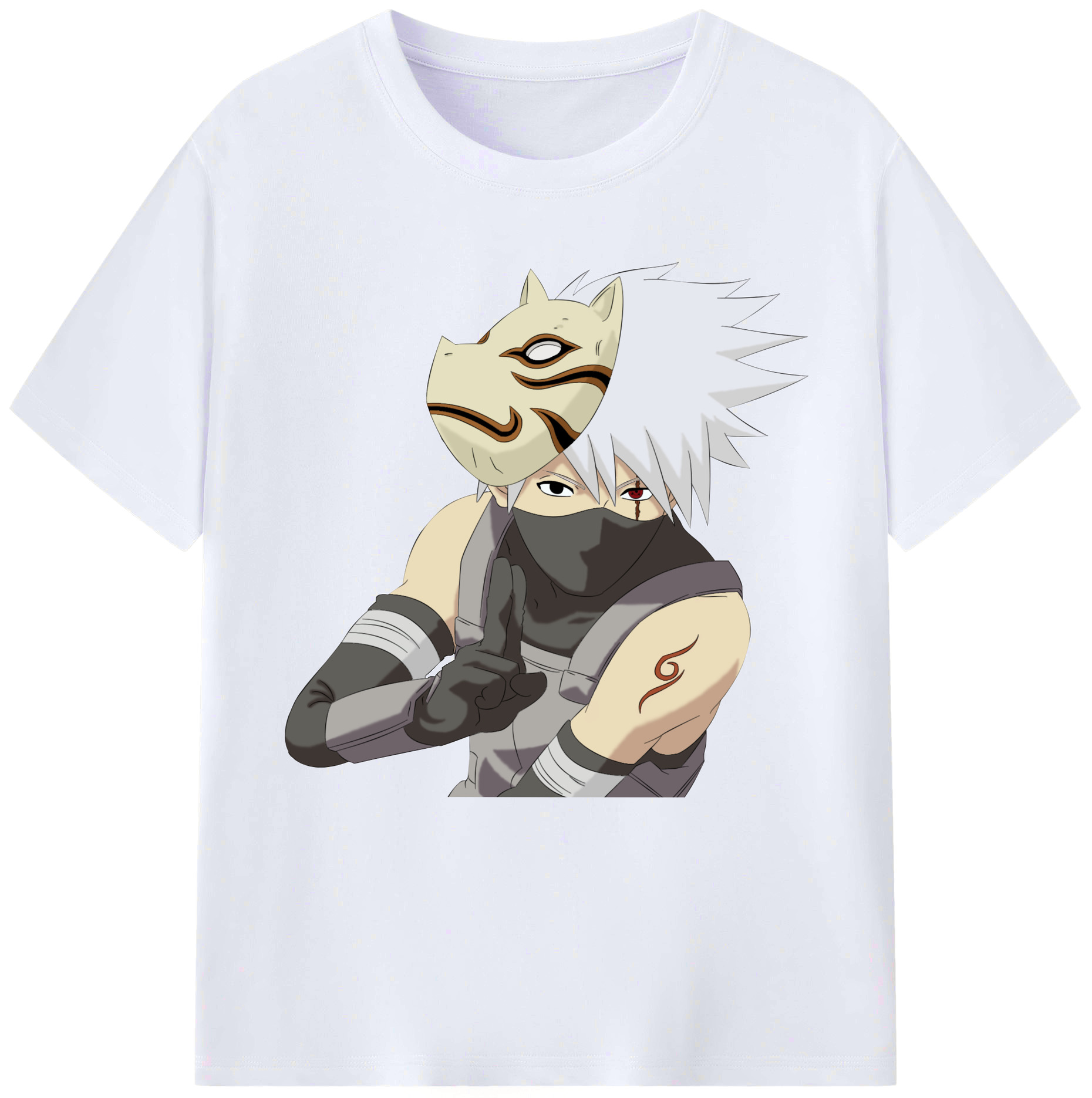 （画像用） NARUTO -ナルト- はたけ カカシ Hatake Kakashi レディースカジュアルプリントTシャツ（綿100％）
