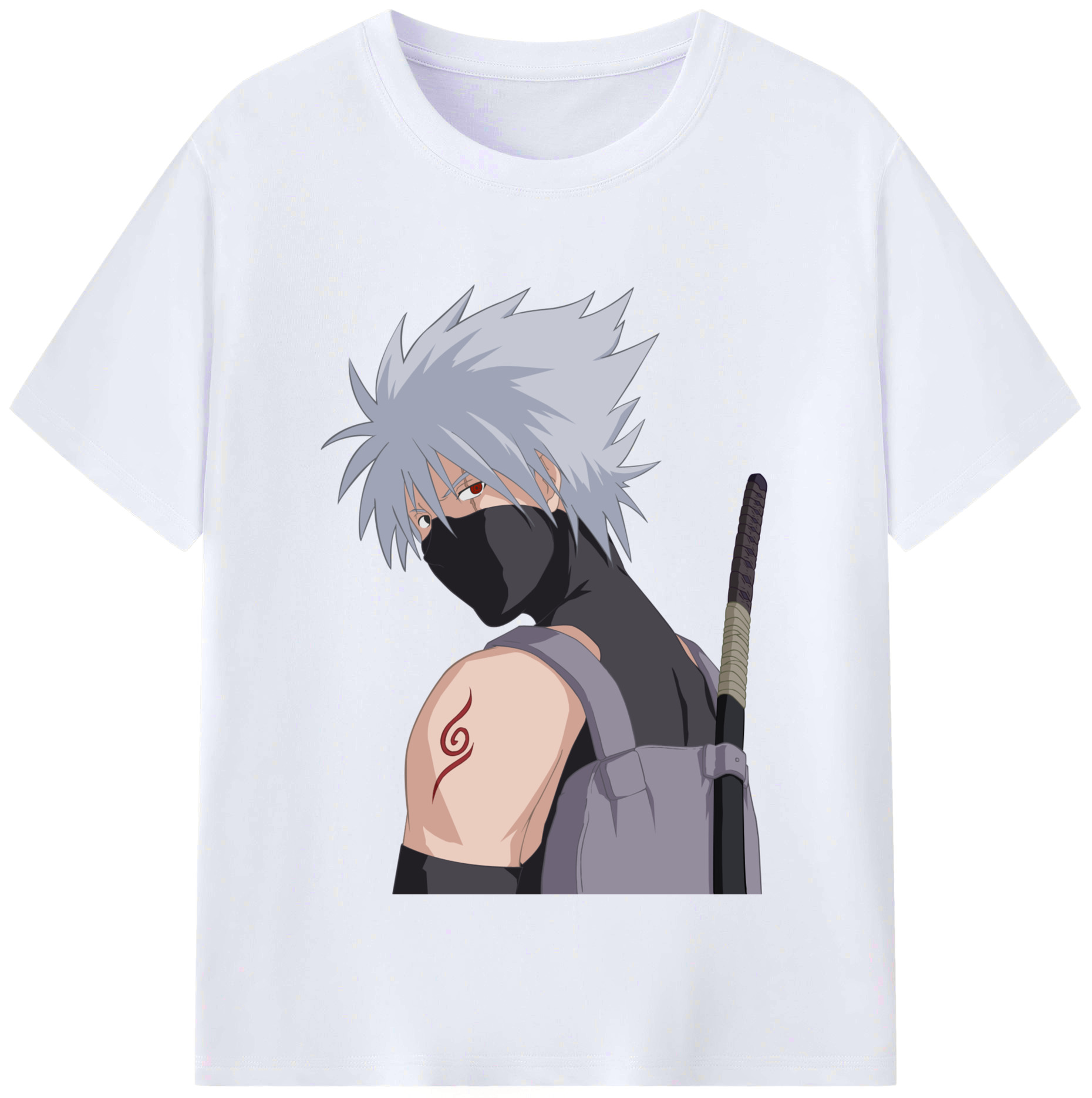 （画像用） NARUTO -ナルト- はたけ カカシ Hatake Kakashi レディースカジュアルプリントTシャツ（綿100％）