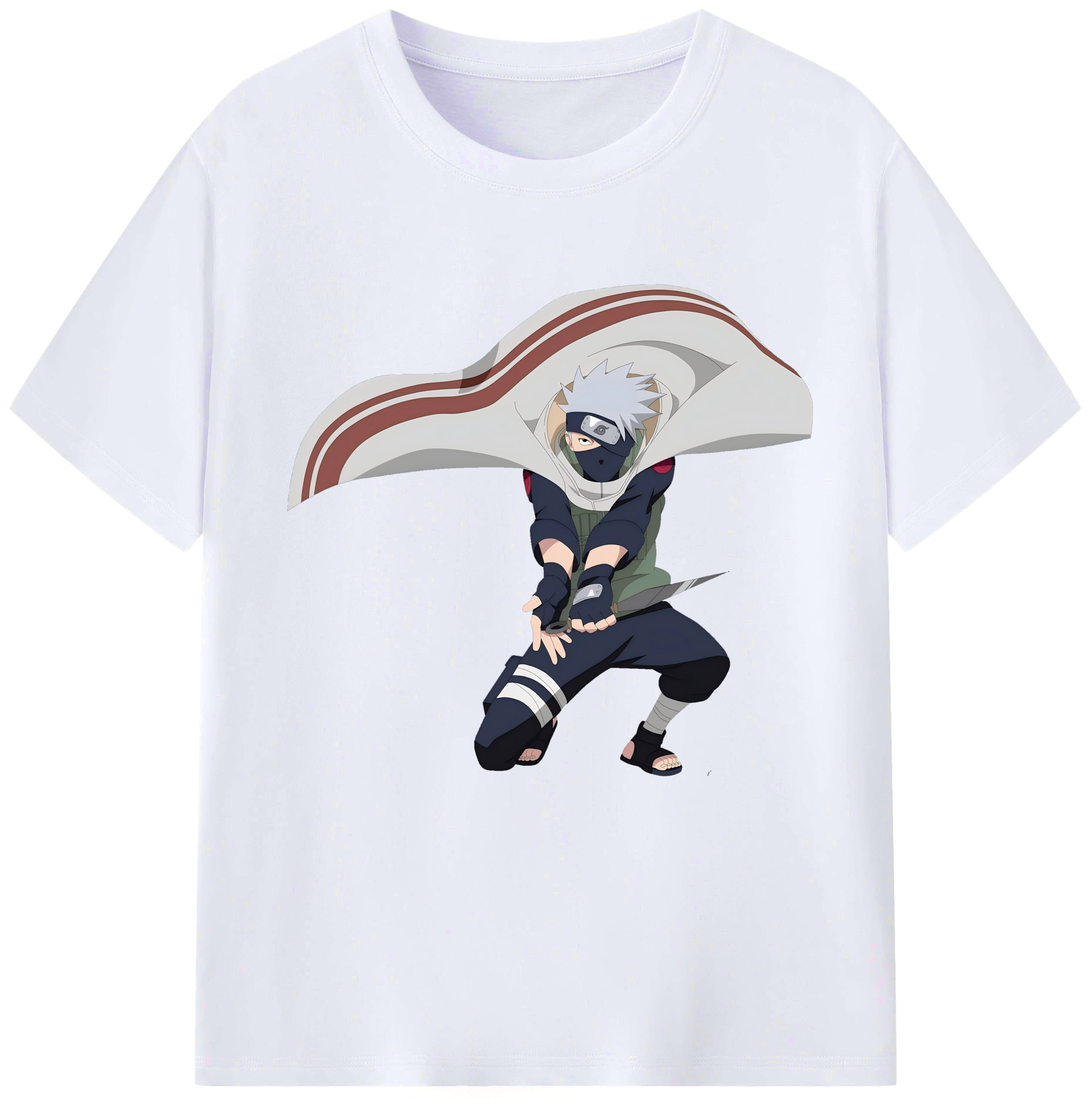 （画像用） NARUTO -ナルト- はたけ カカシ Hatake Kakashi レディースカジュアルプリントTシャツ（綿100％）