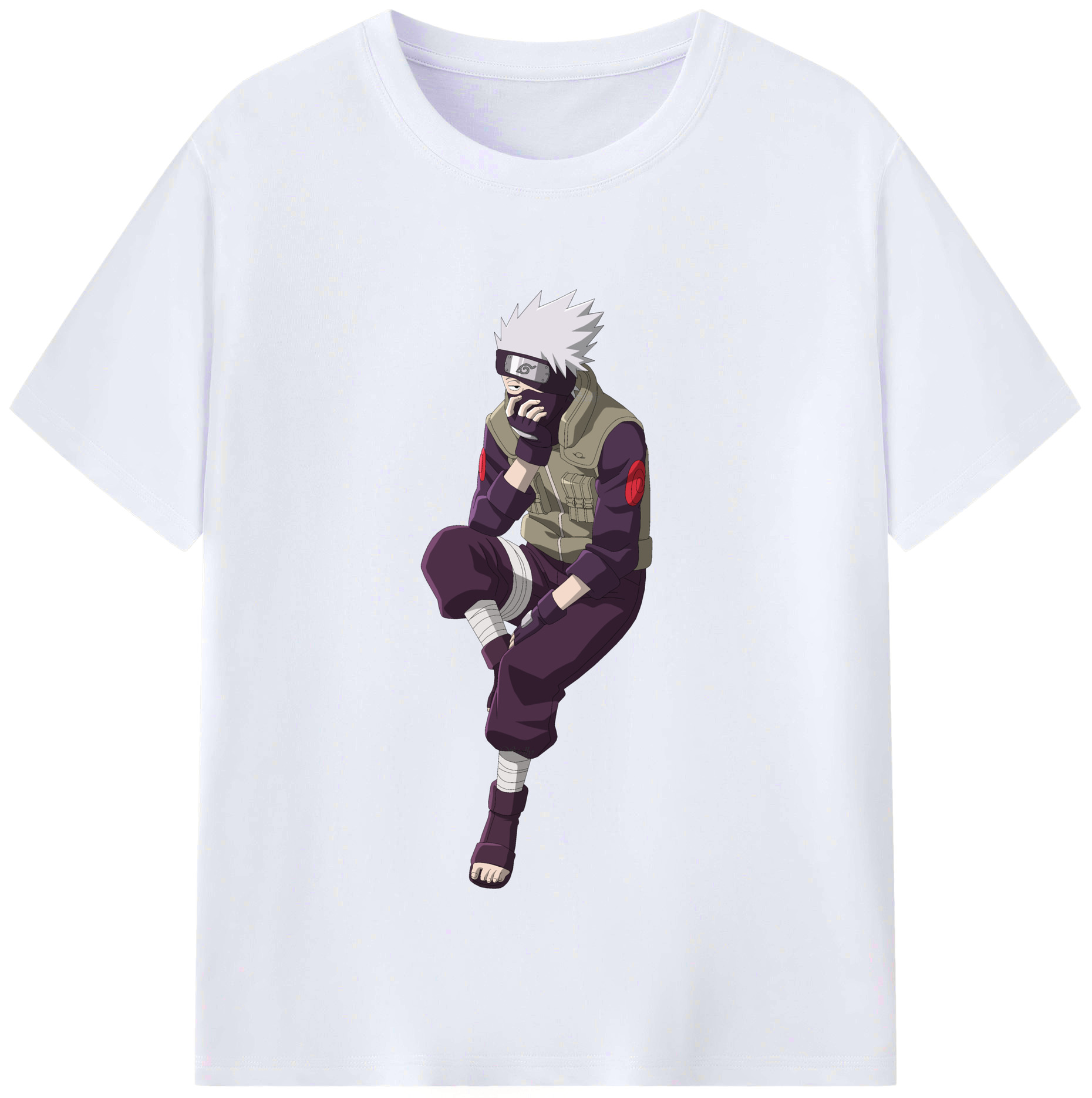 （画像用） NARUTO -ナルト- はたけ カカシ Hatake Kakashi レディースカジュアルプリントTシャツ（綿100％）