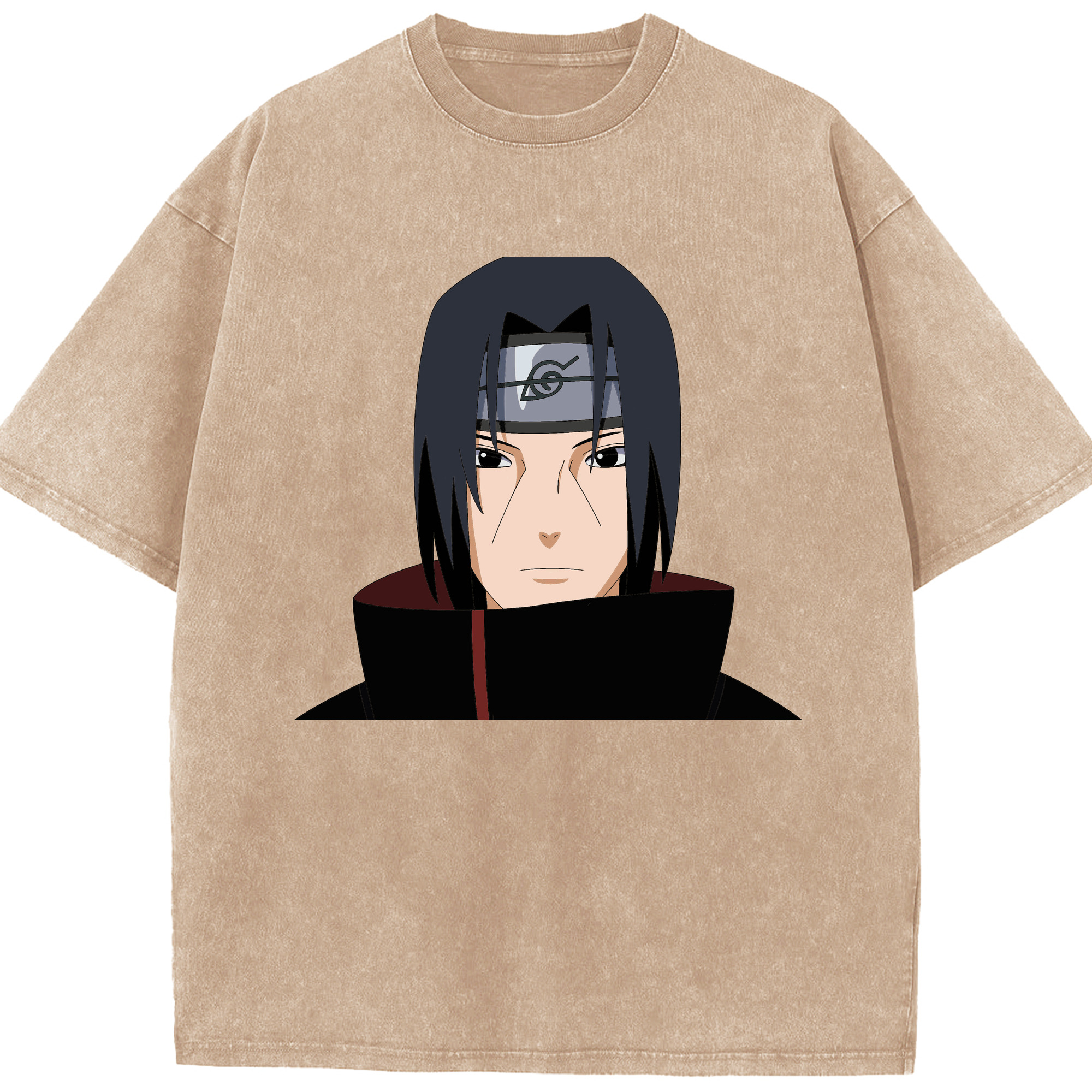 （画像用） NARUTO -ナルト- うちは イタチ Uchiha Itachi 綿100% ヴィンテージ風 半袖Tシャツ（フロントプリント）