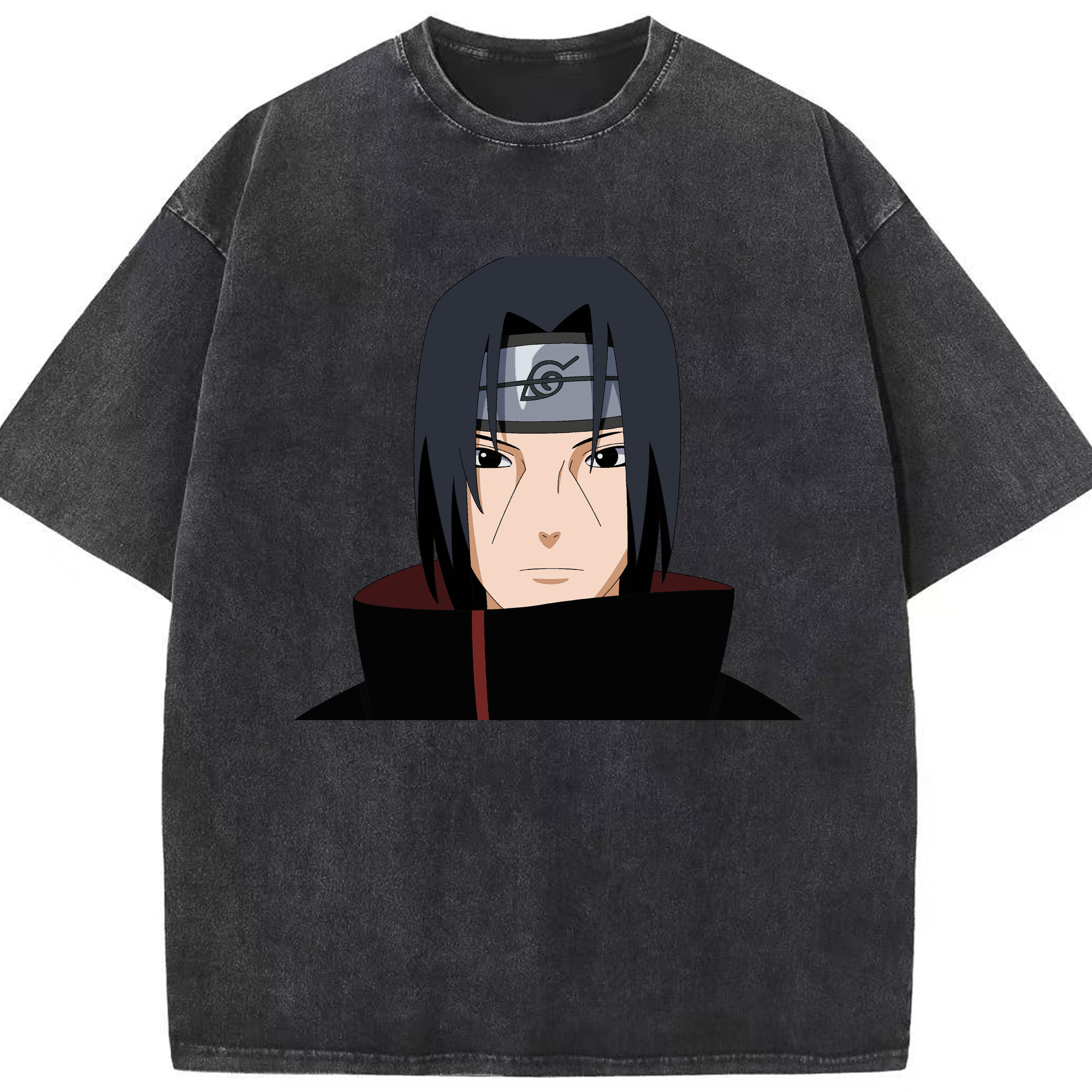 （画像用） NARUTO -ナルト- うちは イタチ Uchiha Itachi 綿100% ヴィンテージ風 半袖Tシャツ（フロントプリント）