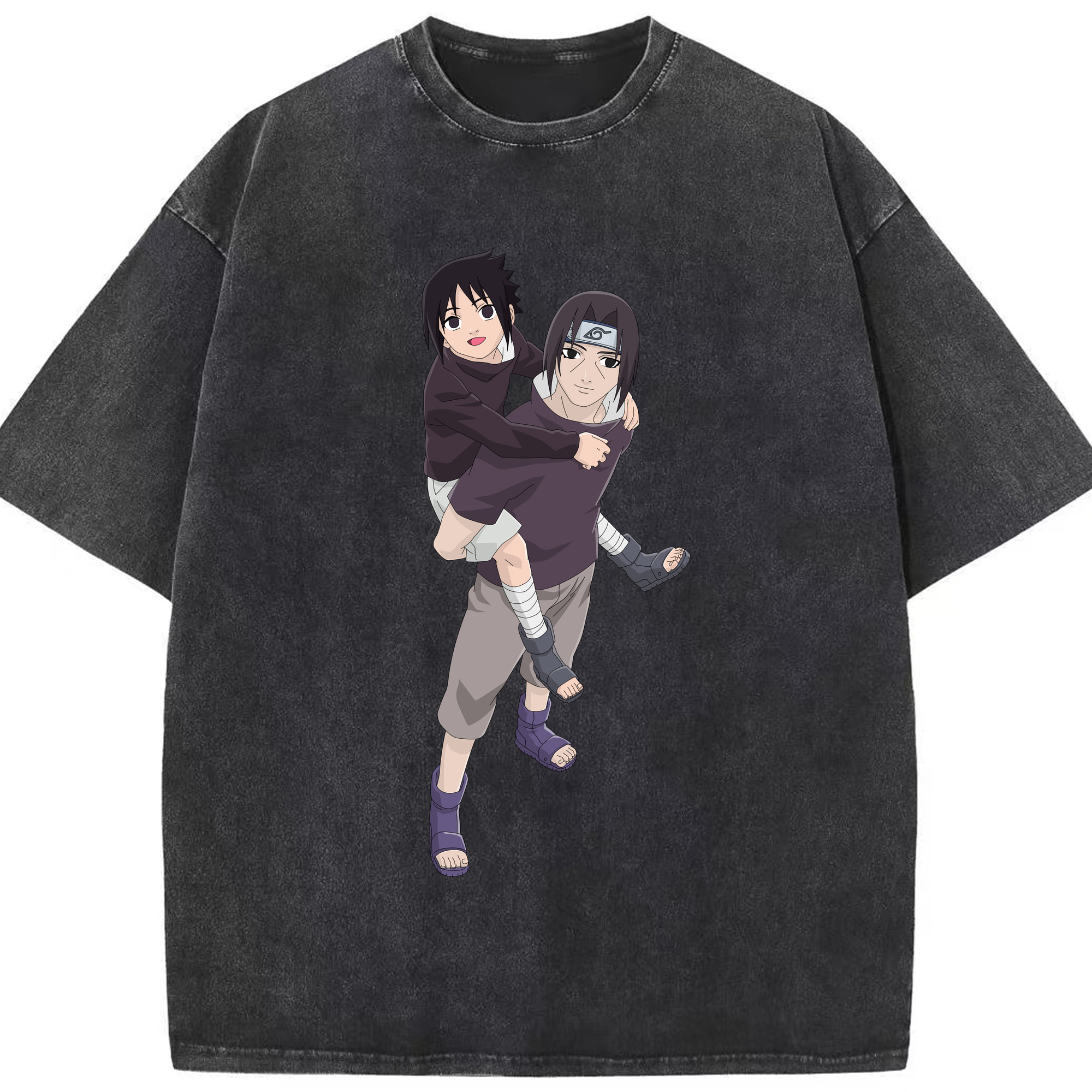 （画像用） NARUTO -ナルト- うちは イタチ Uchiha Itachi 綿100% ヴィンテージ風 半袖Tシャツ（フロントプリント）