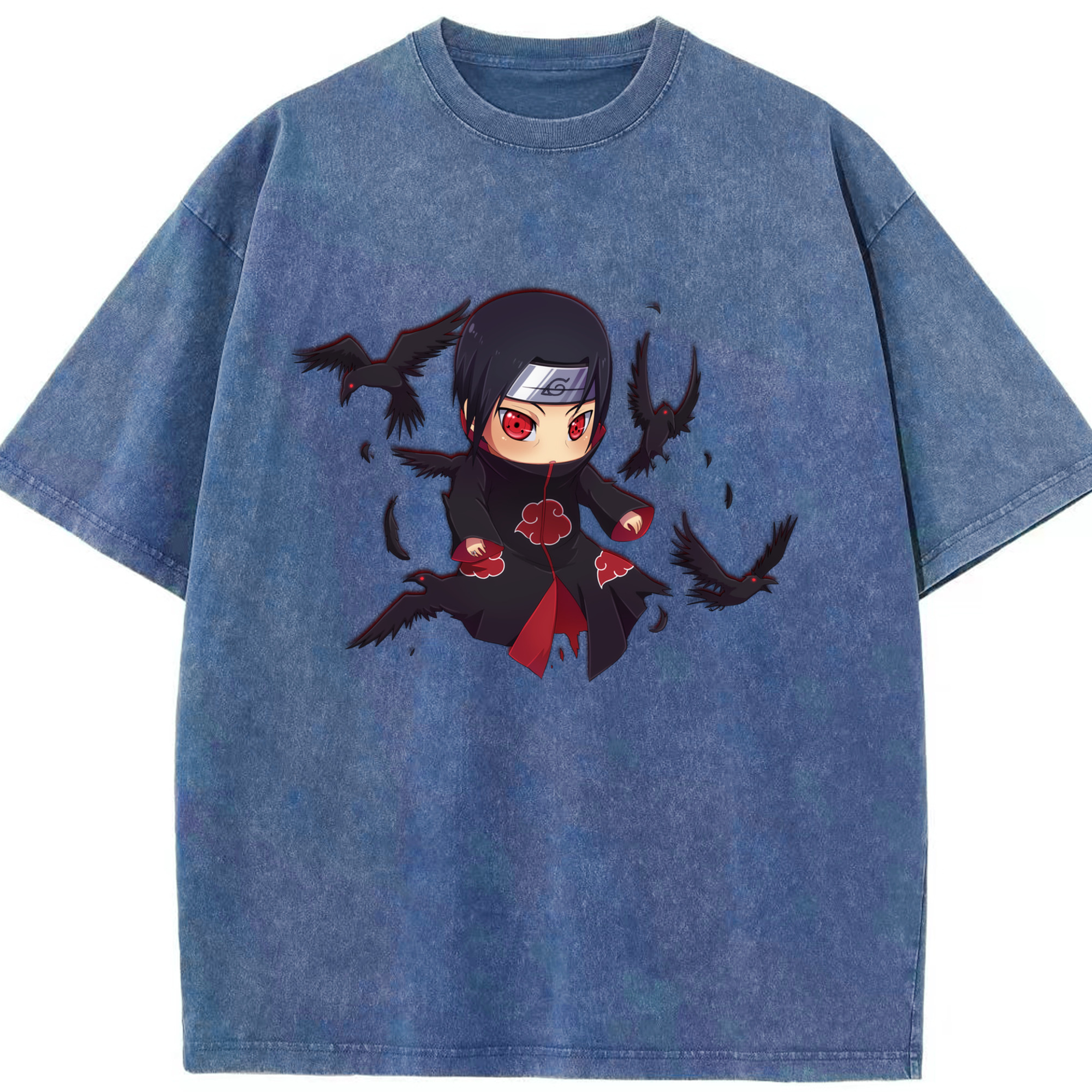 （画像用） NARUTO -ナルト- うちは イタチ Uchiha Itachi 綿100% ヴィンテージ風 半袖Tシャツ（フロントプリント）