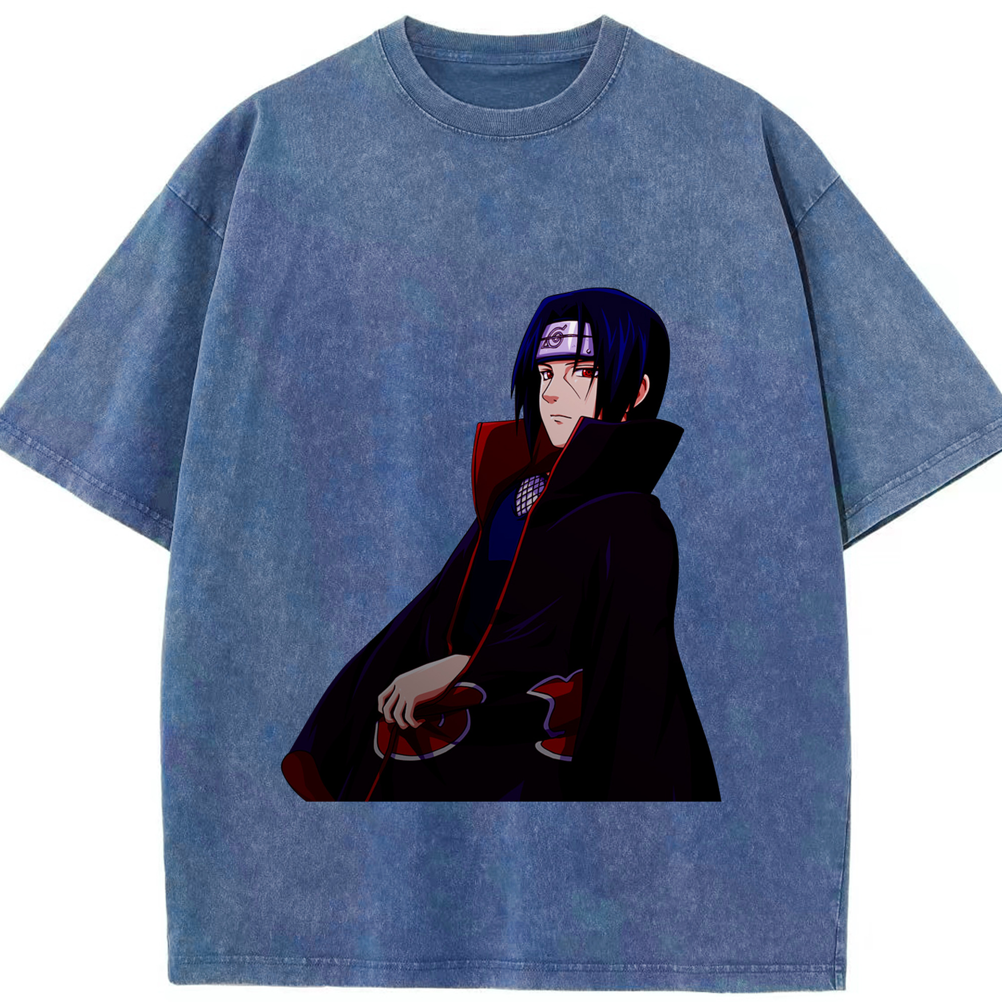 （画像用） NARUTO -ナルト- うちは イタチ Uchiha Itachi 綿100% ヴィンテージ風 半袖Tシャツ（フロントプリント）