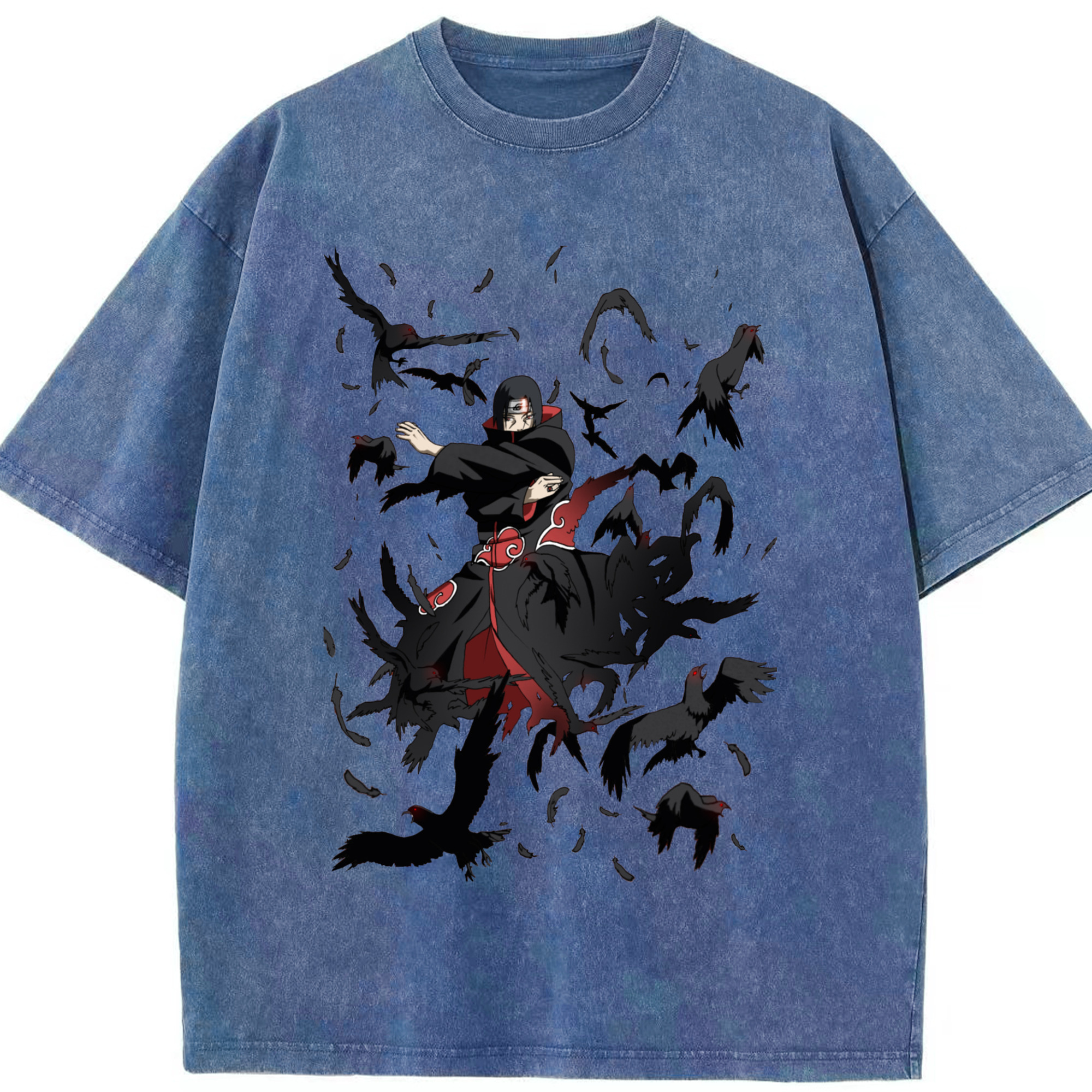 （画像用） NARUTO -ナルト- うちは イタチ Uchiha Itachi 綿100% ヴィンテージ風 半袖Tシャツ（フロントプリント）