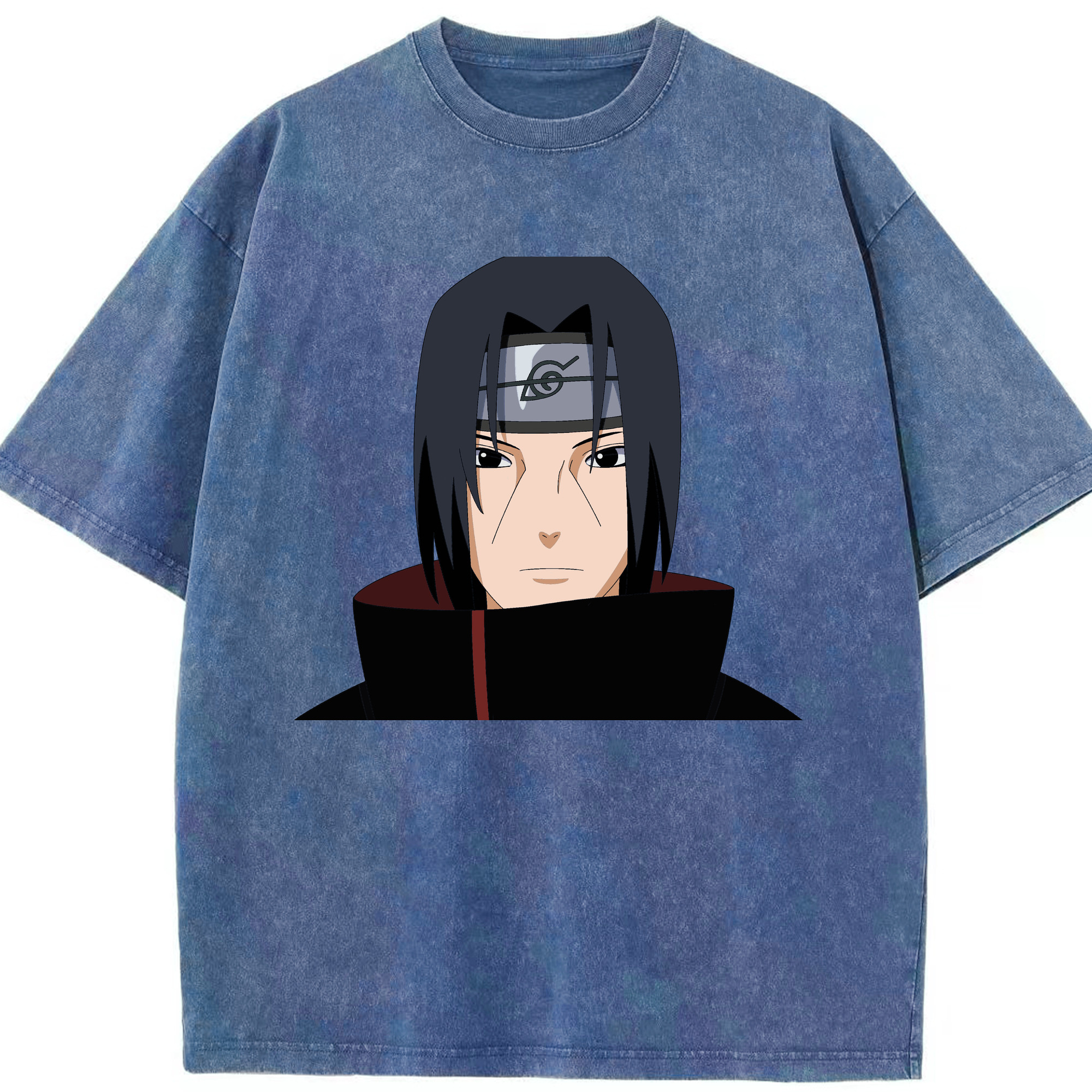 （画像用） NARUTO -ナルト- うちは イタチ Uchiha Itachi 綿100% ヴィンテージ風 半袖Tシャツ（フロントプリント）