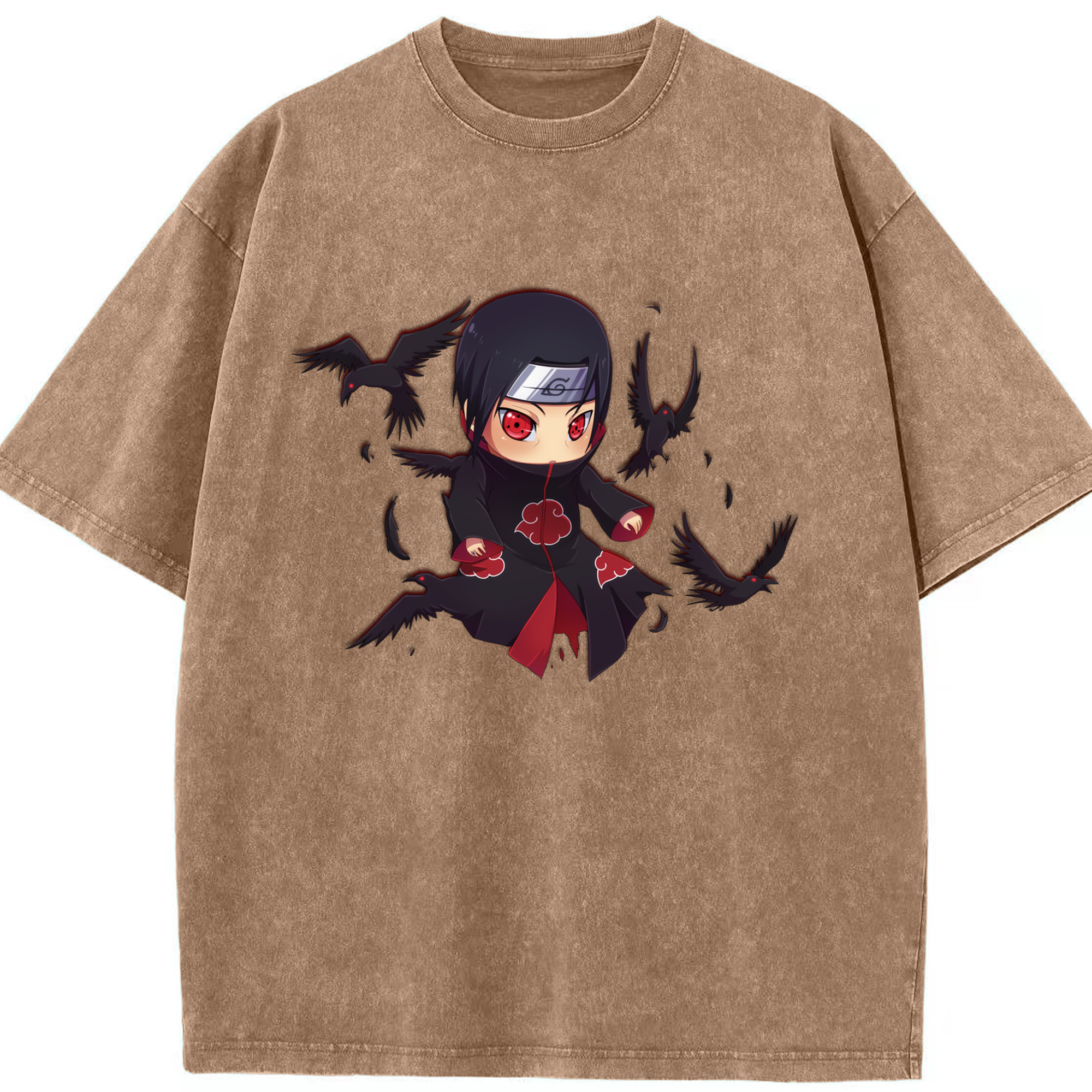 （画像用） NARUTO -ナルト- うちは イタチ Uchiha Itachi 綿100% ヴィンテージ風 半袖Tシャツ（フロントプリント）