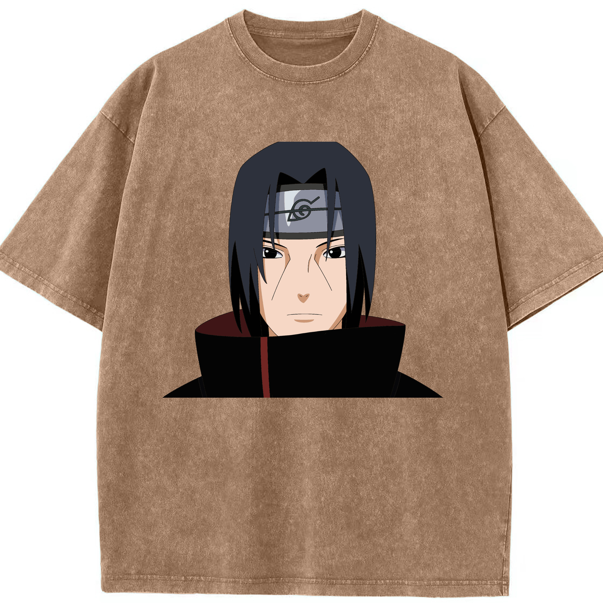 （画像用） NARUTO -ナルト- うちは イタチ Uchiha Itachi 綿100% ヴィンテージ風 半袖Tシャツ（フロントプリント）