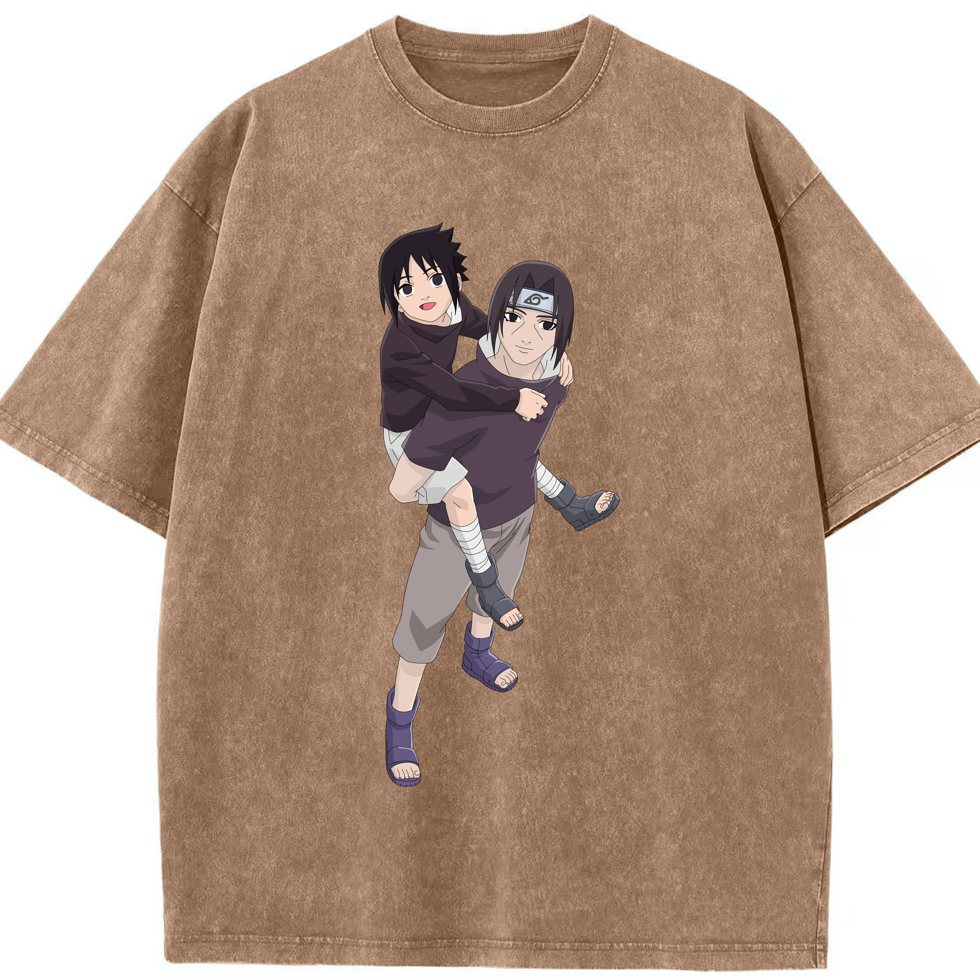 （画像用） NARUTO -ナルト- うちは イタチ Uchiha Itachi 綿100% ヴィンテージ風 半袖Tシャツ（フロントプリント）