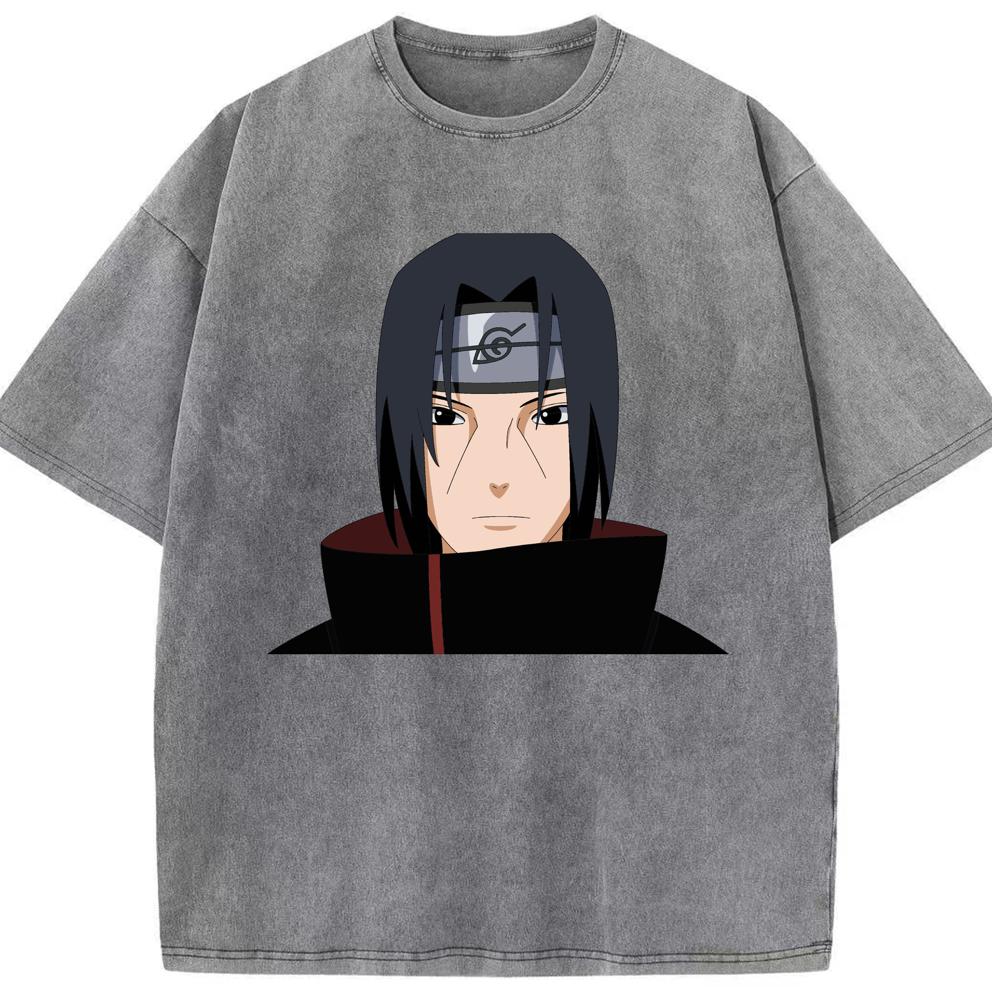 （画像用） NARUTO -ナルト- うちは イタチ Uchiha Itachi 綿100% ヴィンテージ風 半袖Tシャツ（フロントプリント）