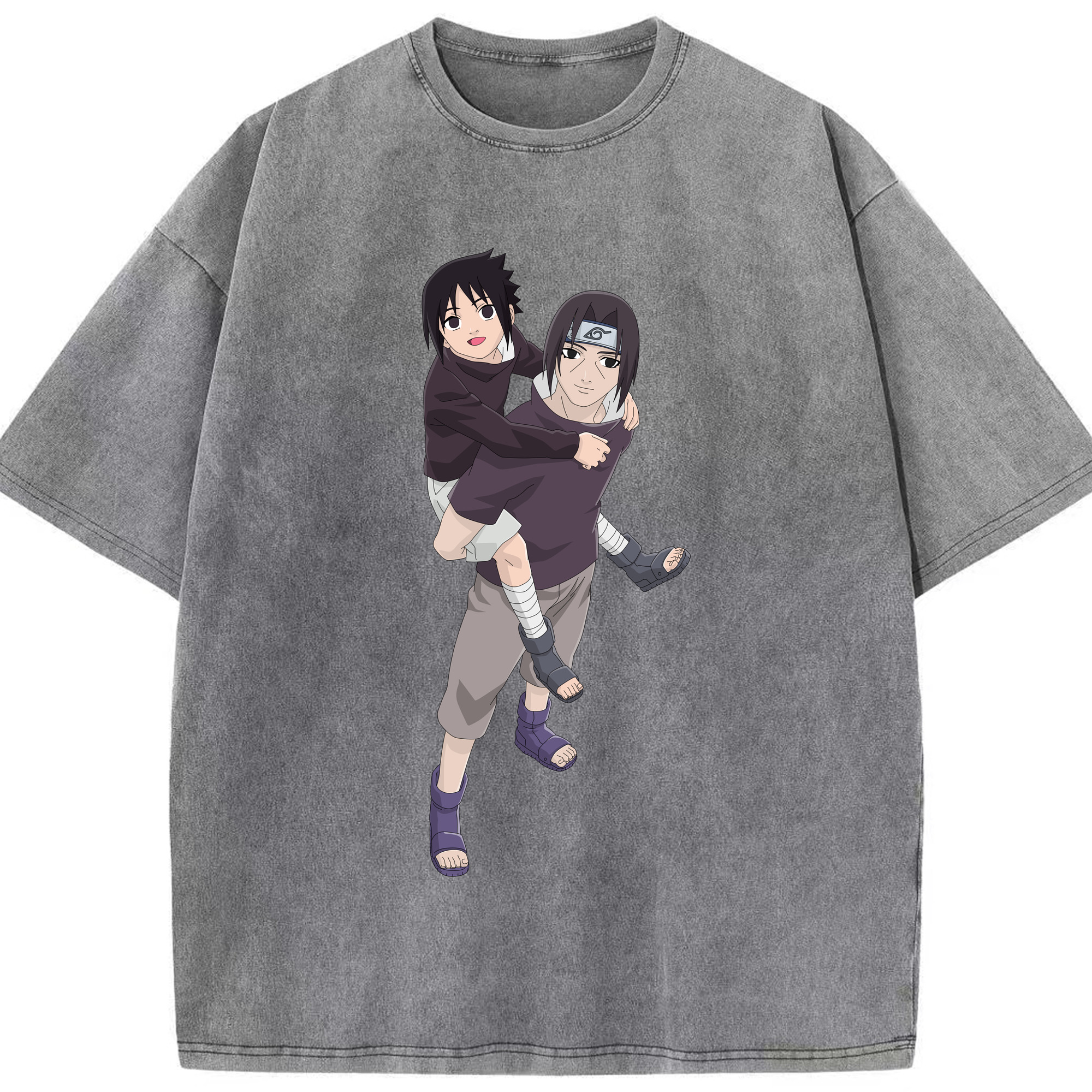 （画像用） NARUTO -ナルト- うちは イタチ Uchiha Itachi 綿100% ヴィンテージ風 半袖Tシャツ（フロントプリント）