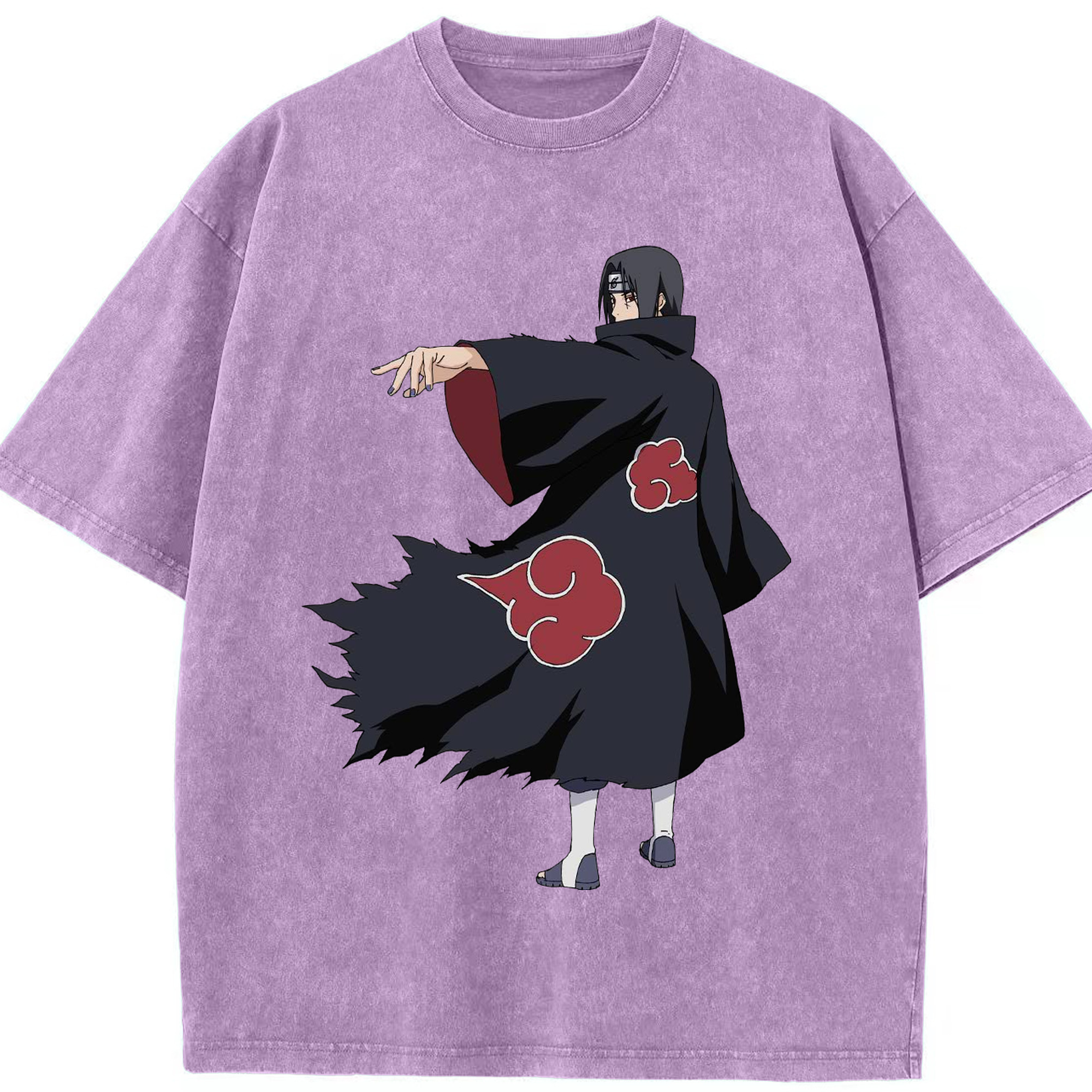 （画像用） NARUTO -ナルト- うちは イタチ Uchiha Itachi 綿100% ヴィンテージ風 半袖Tシャツ（フロントプリント）