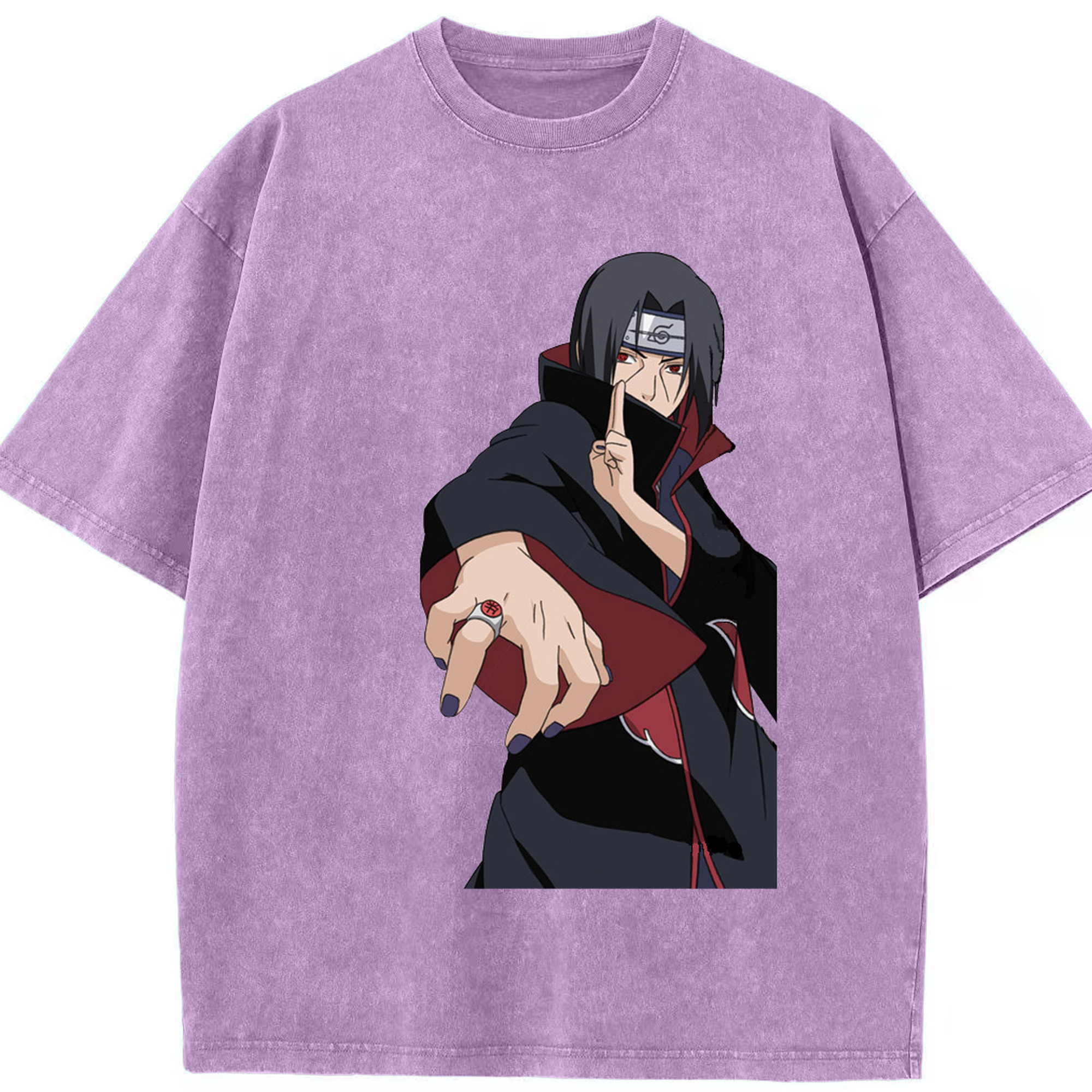 （画像用） NARUTO -ナルト- うちは イタチ Uchiha Itachi 綿100% ヴィンテージ風 半袖Tシャツ（フロントプリント）