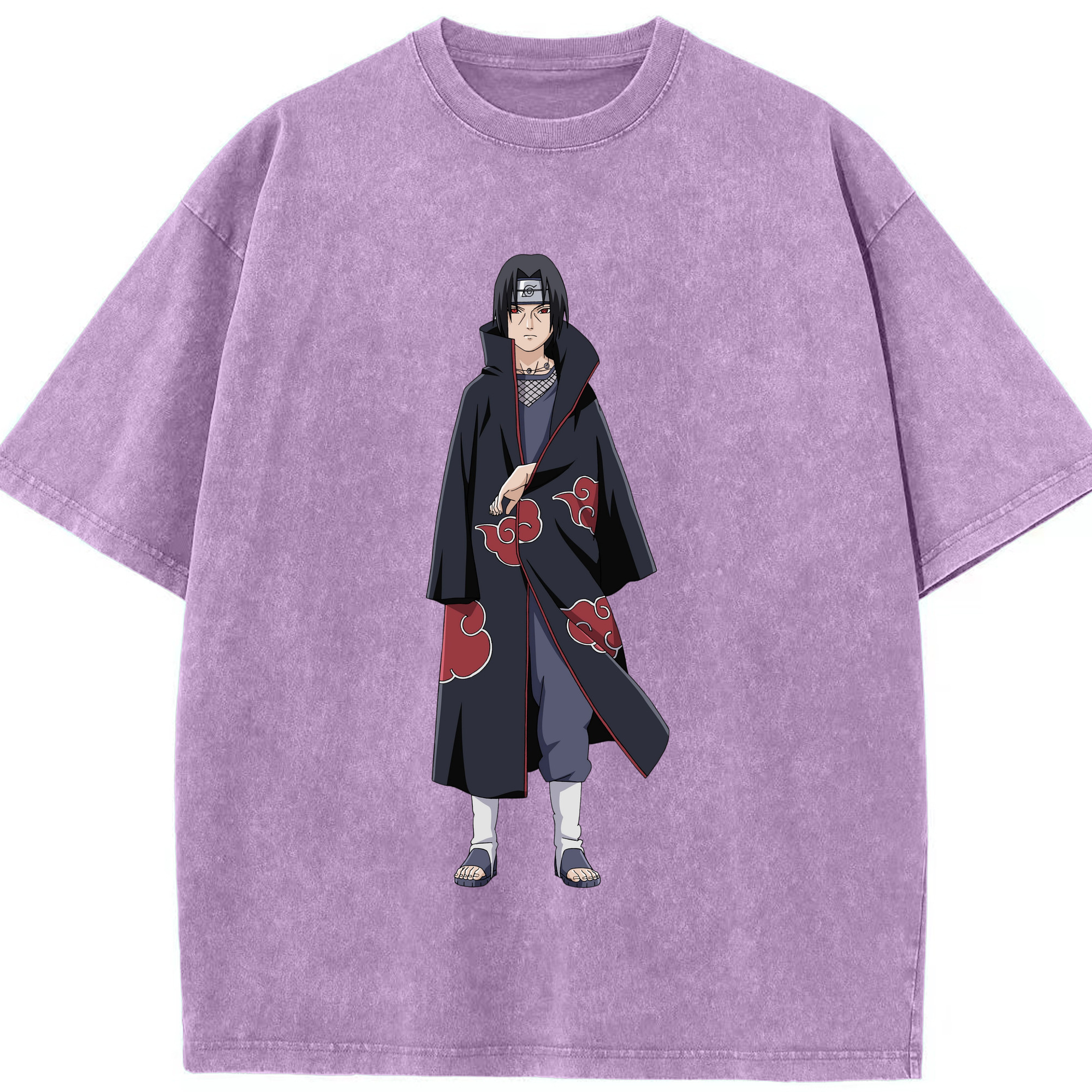 （画像用） NARUTO -ナルト- うちは イタチ Uchiha Itachi 綿100% ヴィンテージ風 半袖Tシャツ（フロントプリント）
