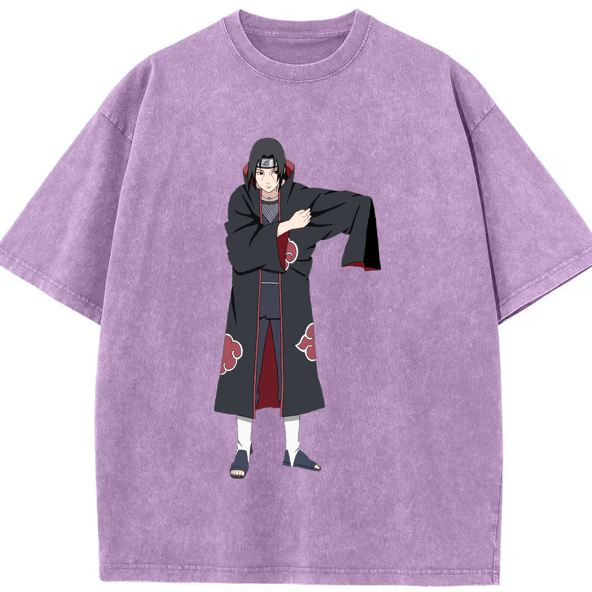 （画像用） NARUTO -ナルト- うちは イタチ Uchiha Itachi 綿100% ヴィンテージ風 半袖Tシャツ（フロントプリント）