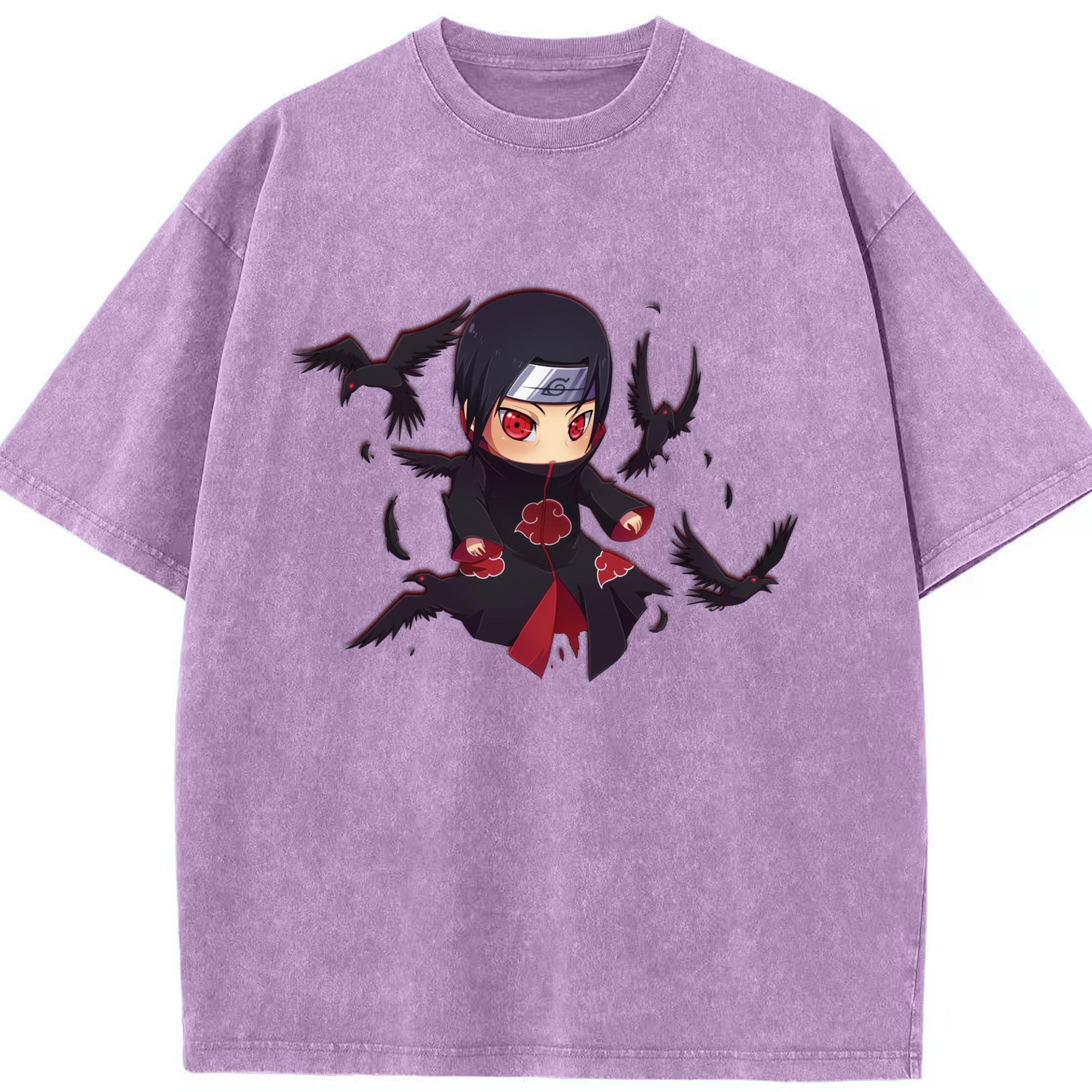 （画像用） NARUTO -ナルト- うちは イタチ Uchiha Itachi 綿100% ヴィンテージ風 半袖Tシャツ（フロントプリント）