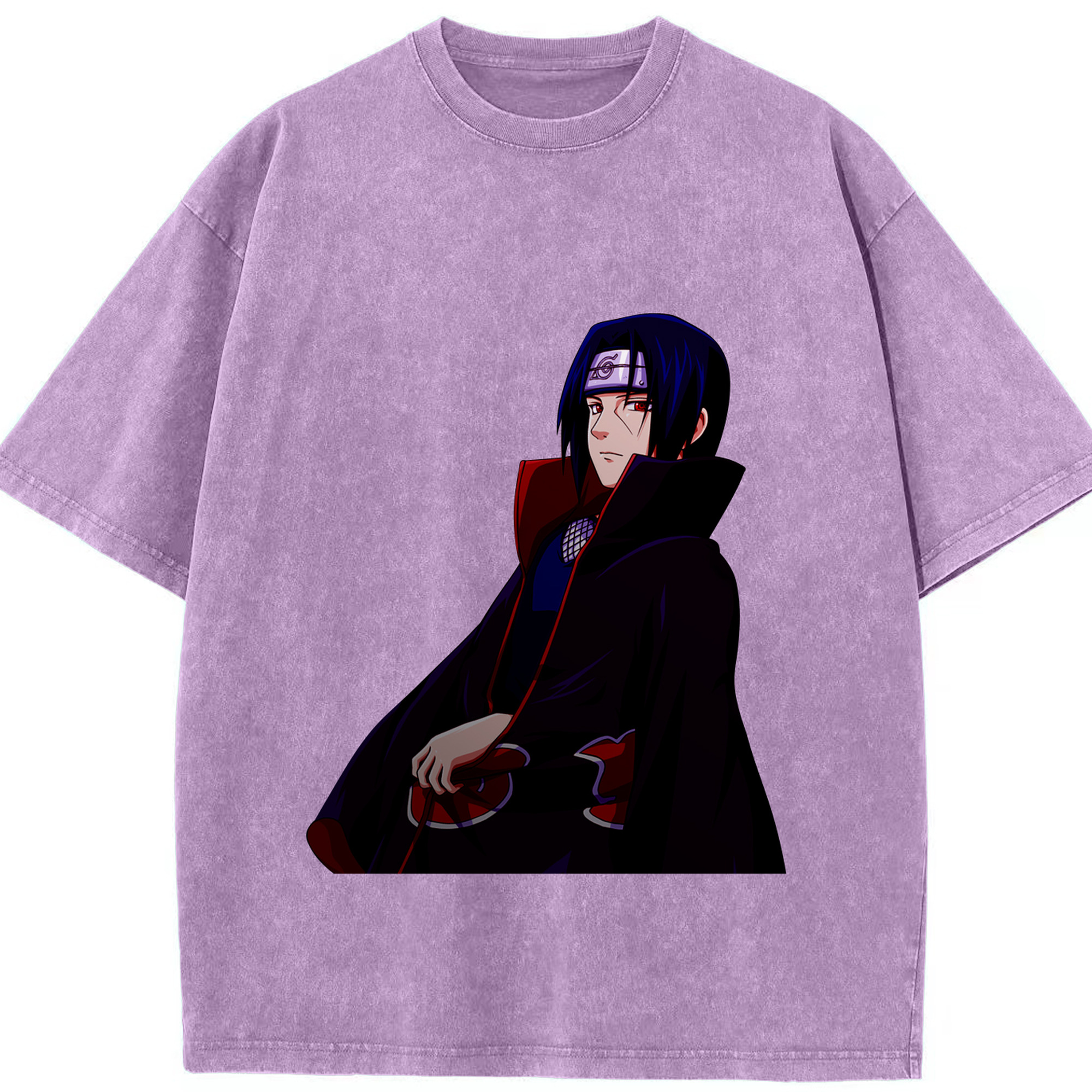 （画像用） NARUTO -ナルト- うちは イタチ Uchiha Itachi 綿100% ヴィンテージ風 半袖Tシャツ（フロントプリント）