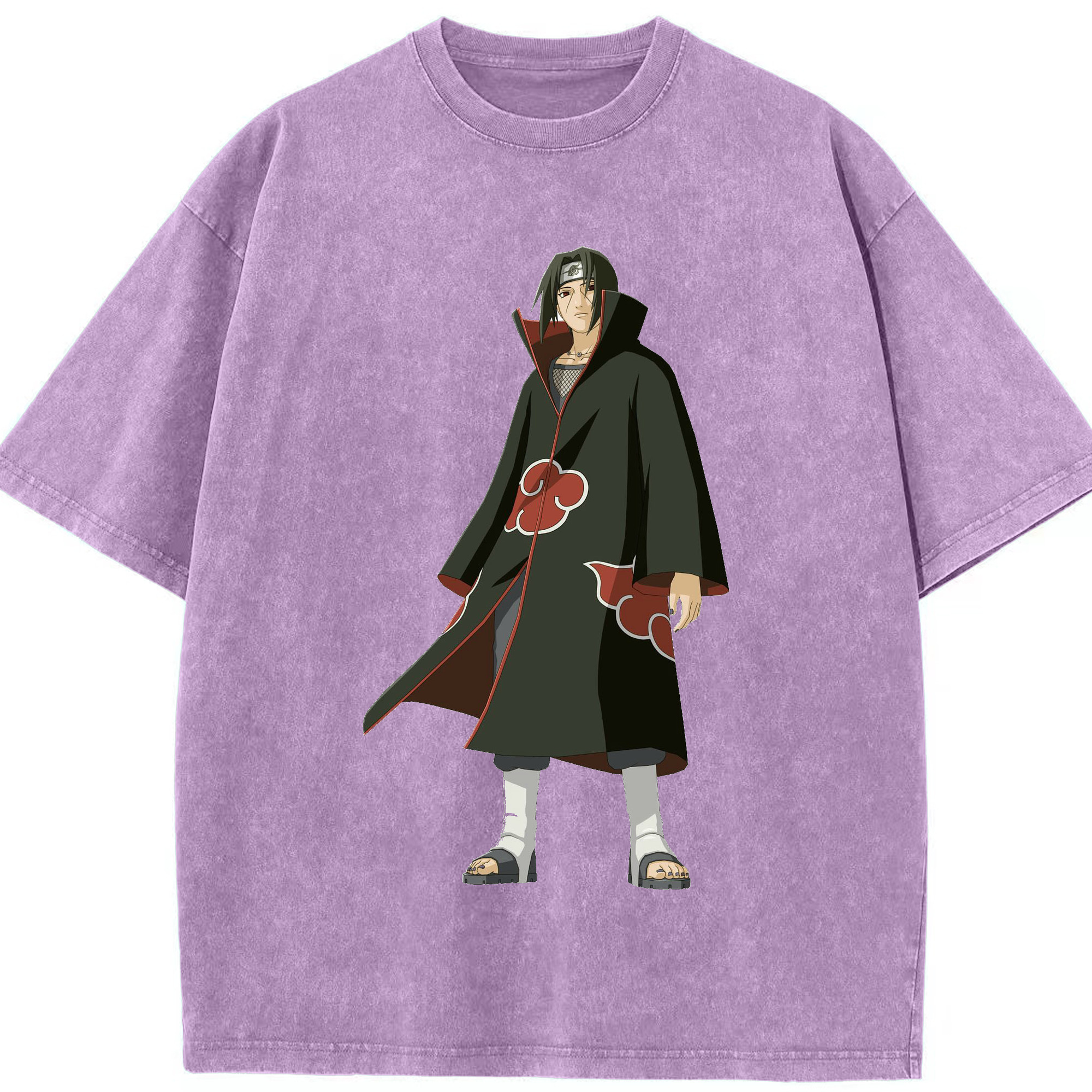 （画像用） NARUTO -ナルト- うちは イタチ Uchiha Itachi 綿100% ヴィンテージ風 半袖Tシャツ（フロントプリント）