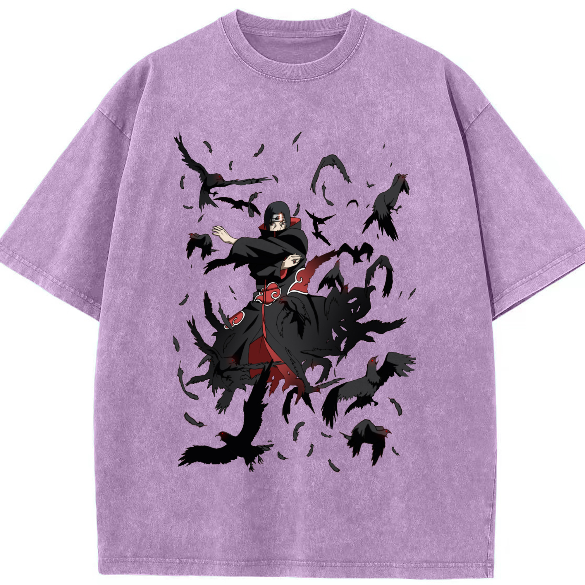 （画像用） NARUTO -ナルト- うちは イタチ Uchiha Itachi 綿100% ヴィンテージ風 半袖Tシャツ（フロントプリント）