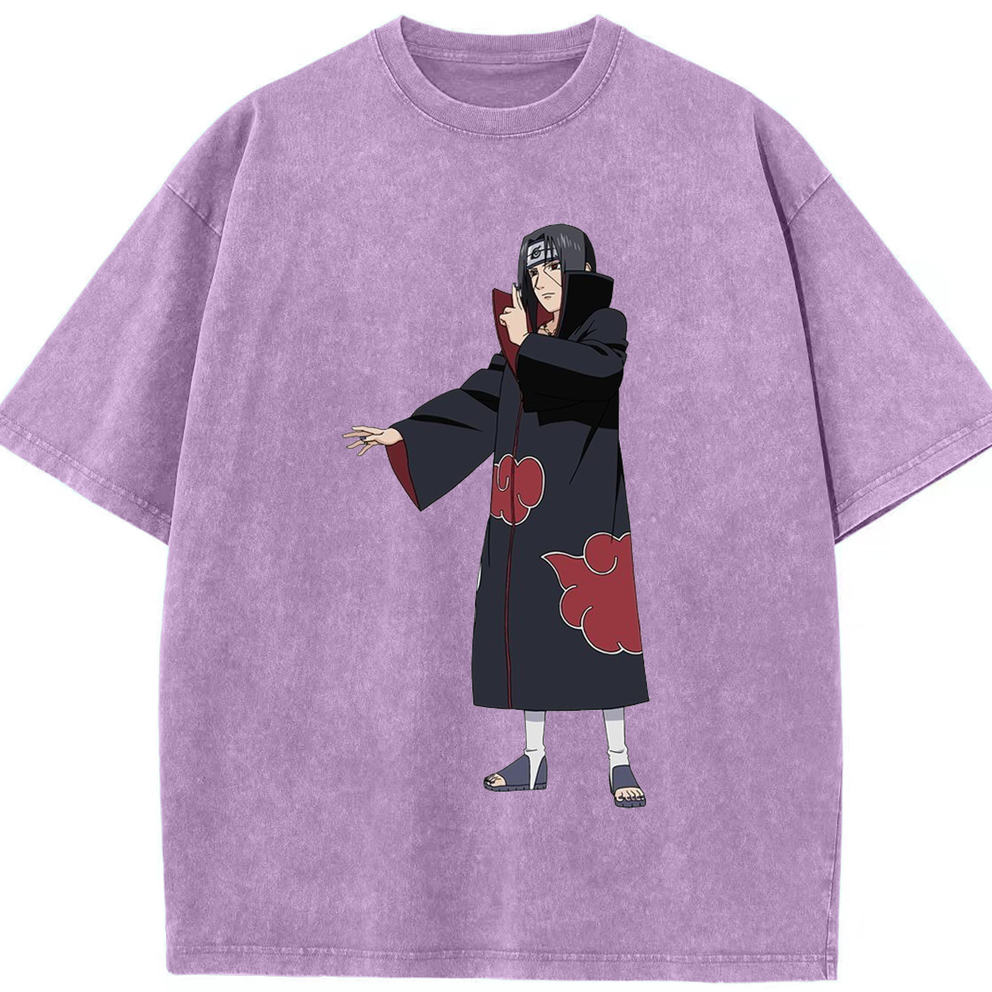 （画像用） NARUTO -ナルト- うちは イタチ Uchiha Itachi 綿100% ヴィンテージ風 半袖Tシャツ（フロントプリント）