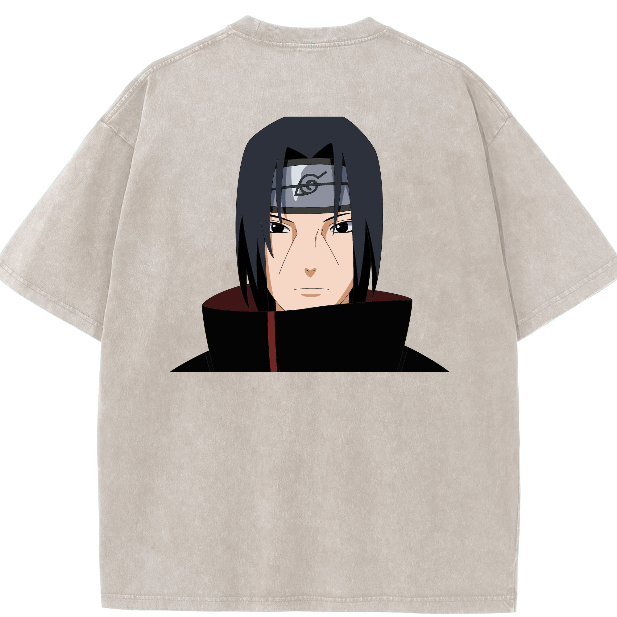 （画像用） NARUTO -ナルト- うちは イタチ Uchiha Itachi 綿100% ヴィンテージ風 半袖Tシャツ（背面プリント）