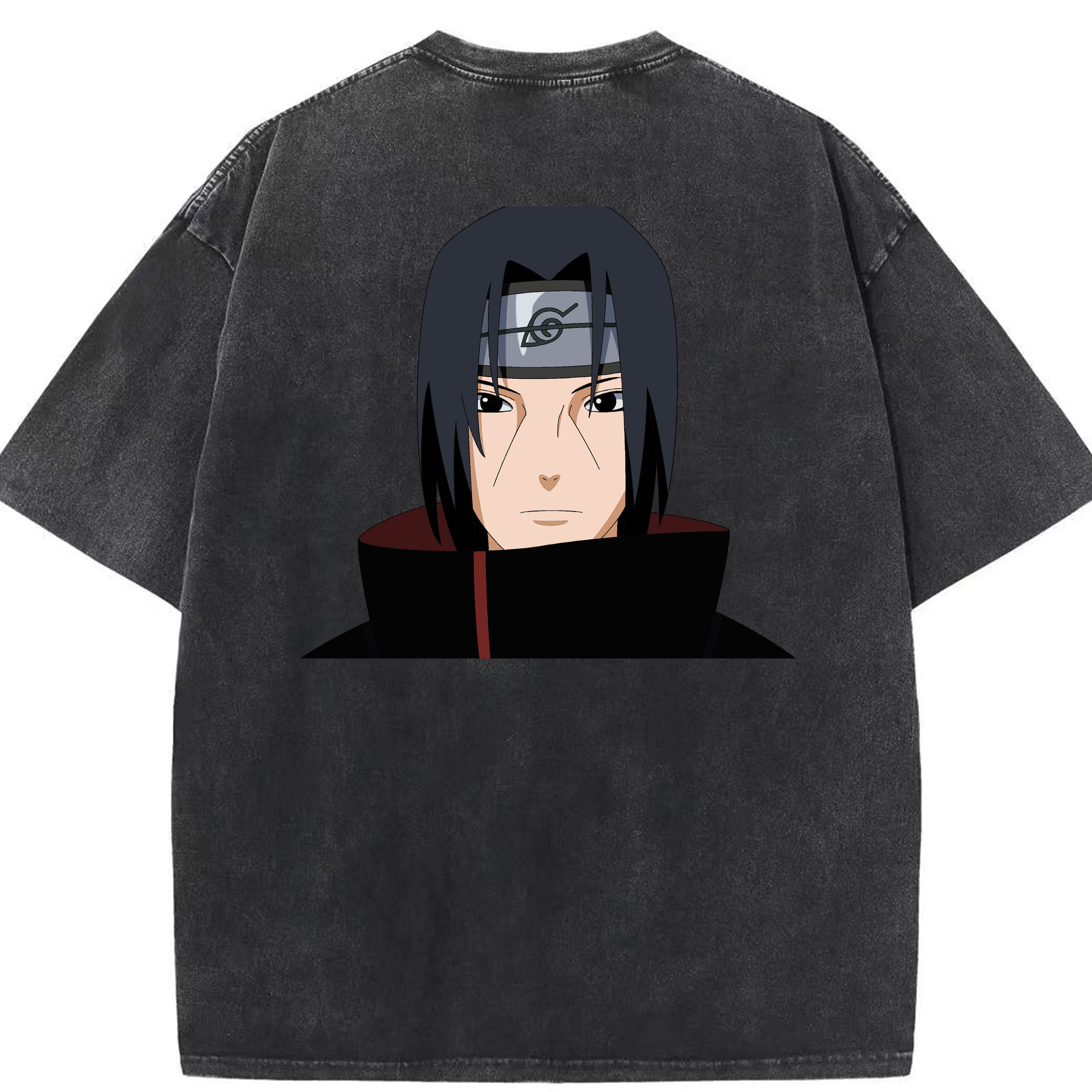 （画像用） NARUTO -ナルト- うちは イタチ Uchiha Itachi 綿100% ヴィンテージ風 半袖Tシャツ（背面プリント）