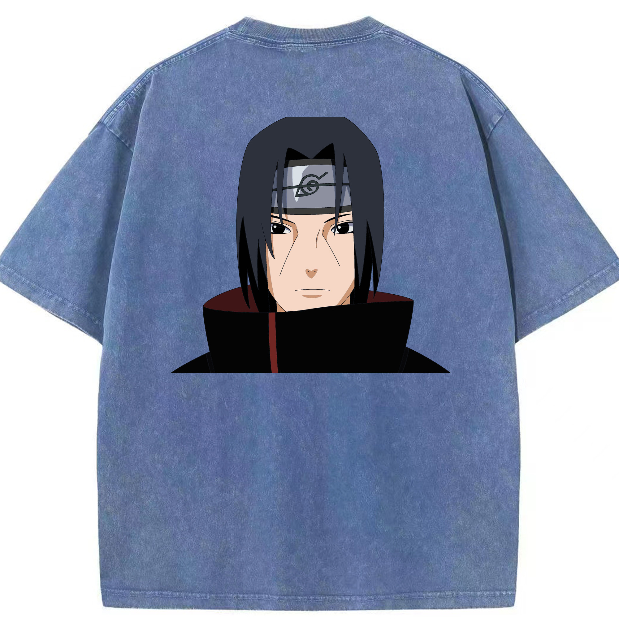 （画像用） NARUTO -ナルト- うちは イタチ Uchiha Itachi 綿100% ヴィンテージ風 半袖Tシャツ（背面プリント）