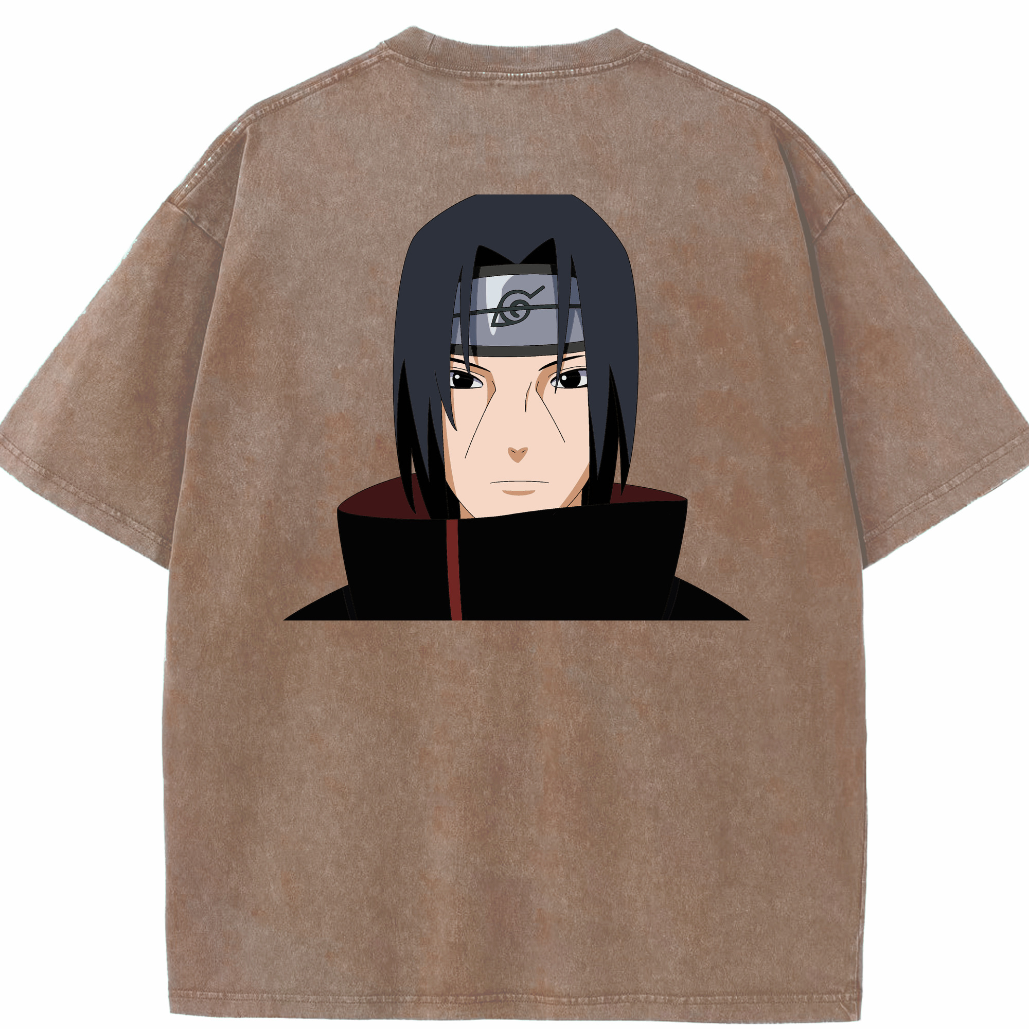 （画像用） NARUTO -ナルト- うちは イタチ Uchiha Itachi 綿100% ヴィンテージ風 半袖Tシャツ（背面プリント）