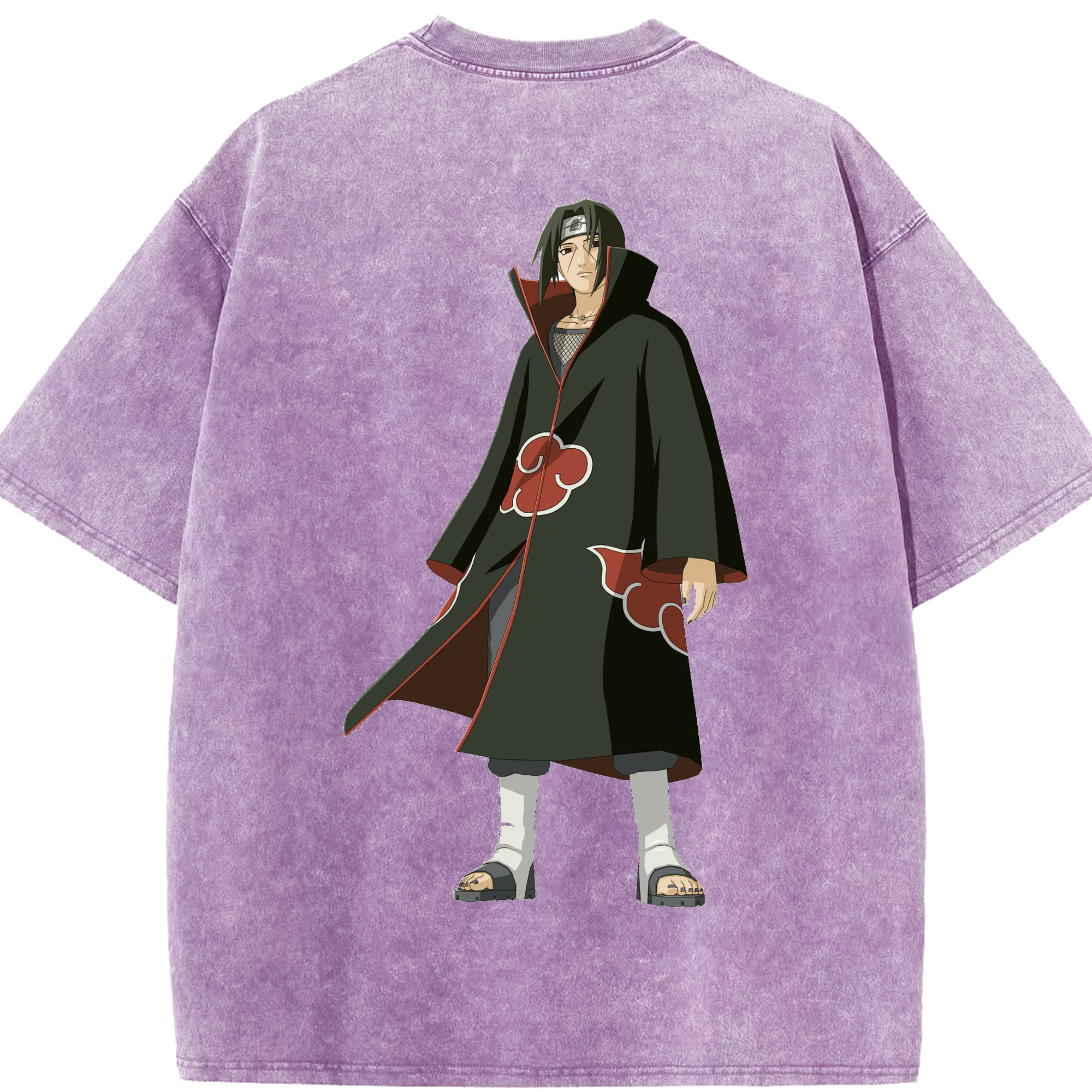 （画像用） NARUTO -ナルト- うちは イタチ Uchiha Itachi 綿100% ヴィンテージ風 半袖Tシャツ（背面プリント）