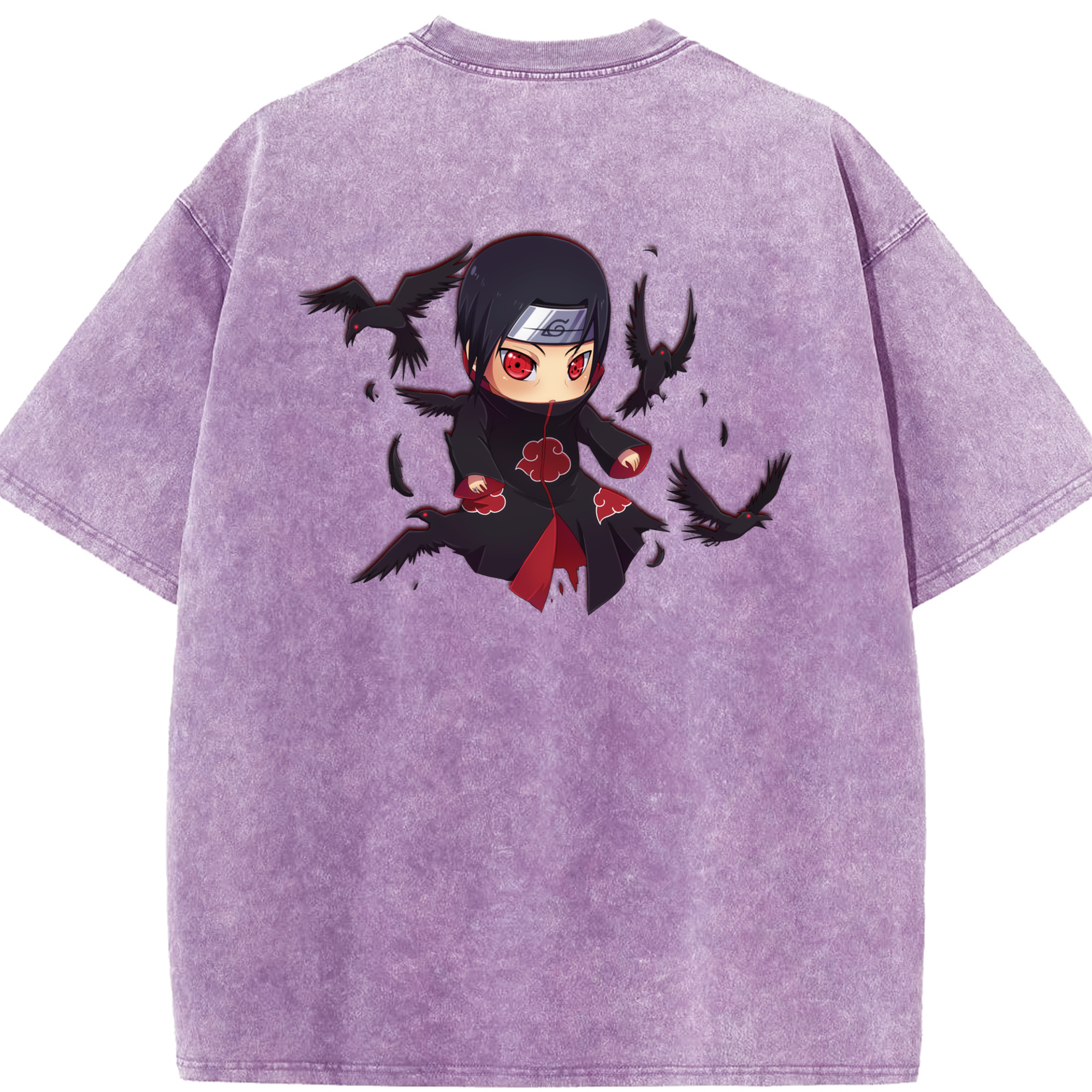 （画像用） NARUTO -ナルト- うちは イタチ Uchiha Itachi 綿100% ヴィンテージ風 半袖Tシャツ（背面プリント）