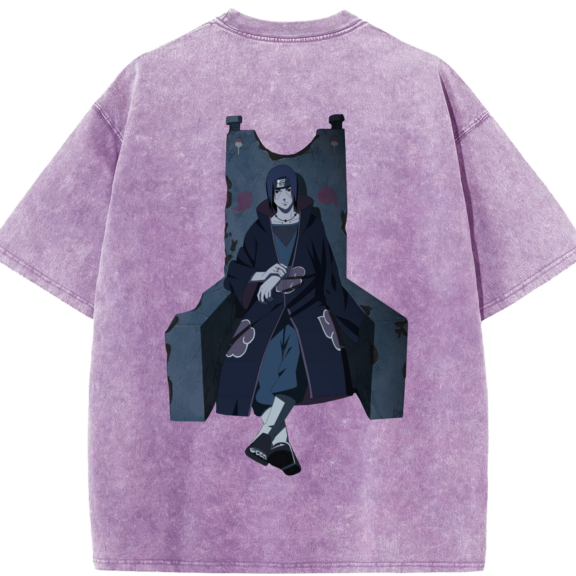 （画像用） NARUTO -ナルト- うちは イタチ Uchiha Itachi 綿100% ヴィンテージ風 半袖Tシャツ（背面プリント）