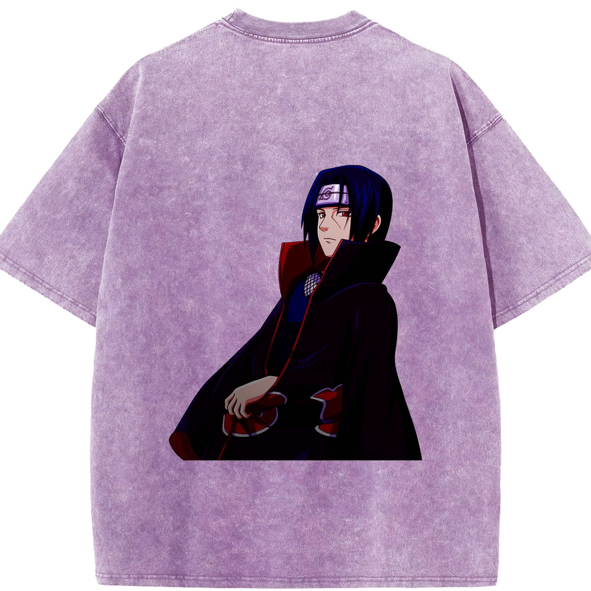 （画像用） NARUTO -ナルト- うちは イタチ Uchiha Itachi 綿100% ヴィンテージ風 半袖Tシャツ（背面プリント）