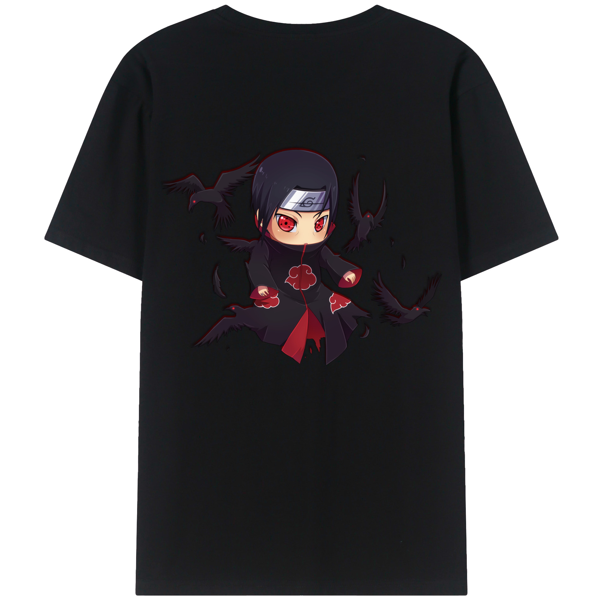 （画像用） NARUTO -ナルト- うちは イタチ Uchiha Itachi 綿100％ メンズ半袖Tシャツ（バックプリント） 通気性