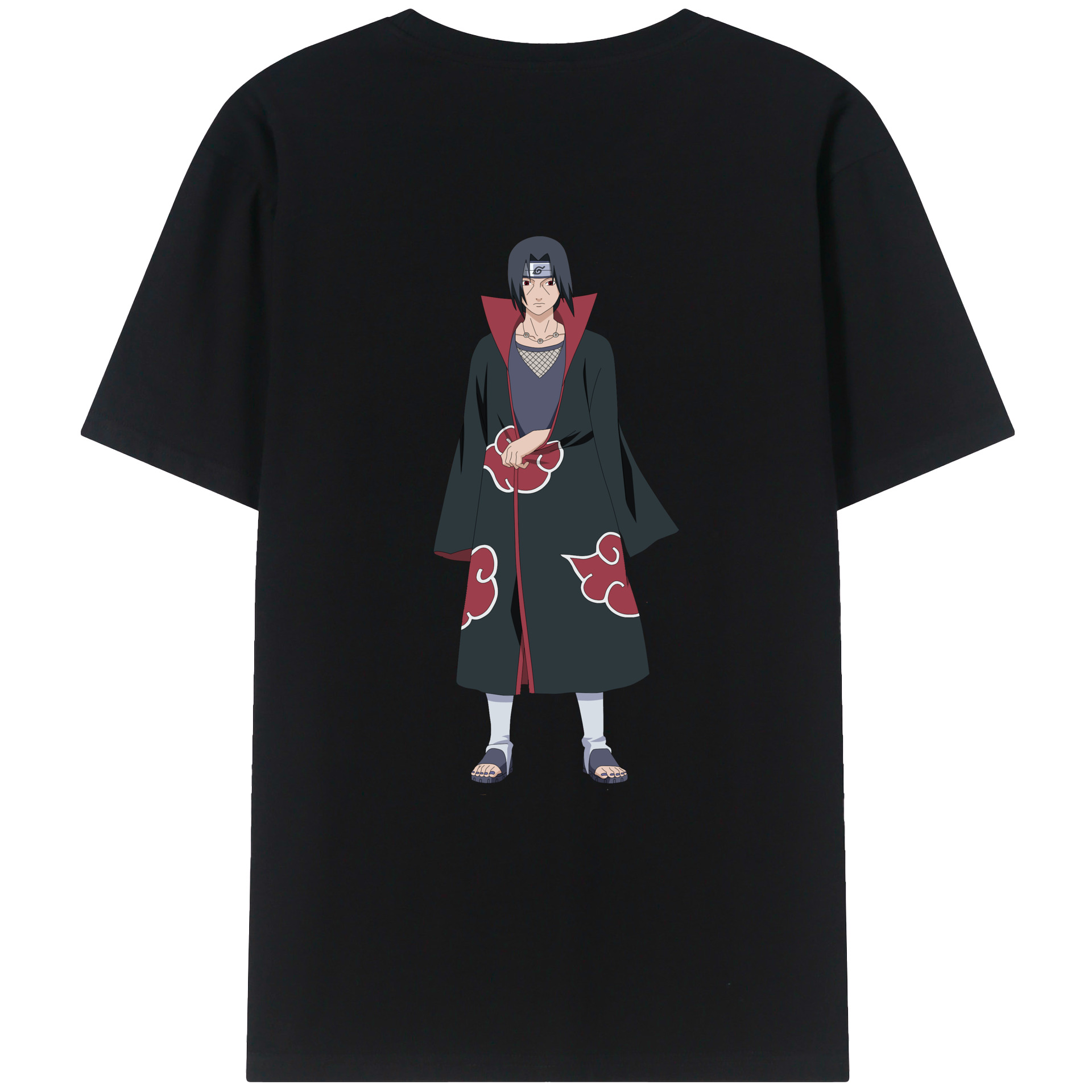 （画像用） NARUTO -ナルト- うちは イタチ Uchiha Itachi 綿100％ メンズ半袖Tシャツ（バックプリント） 通気性