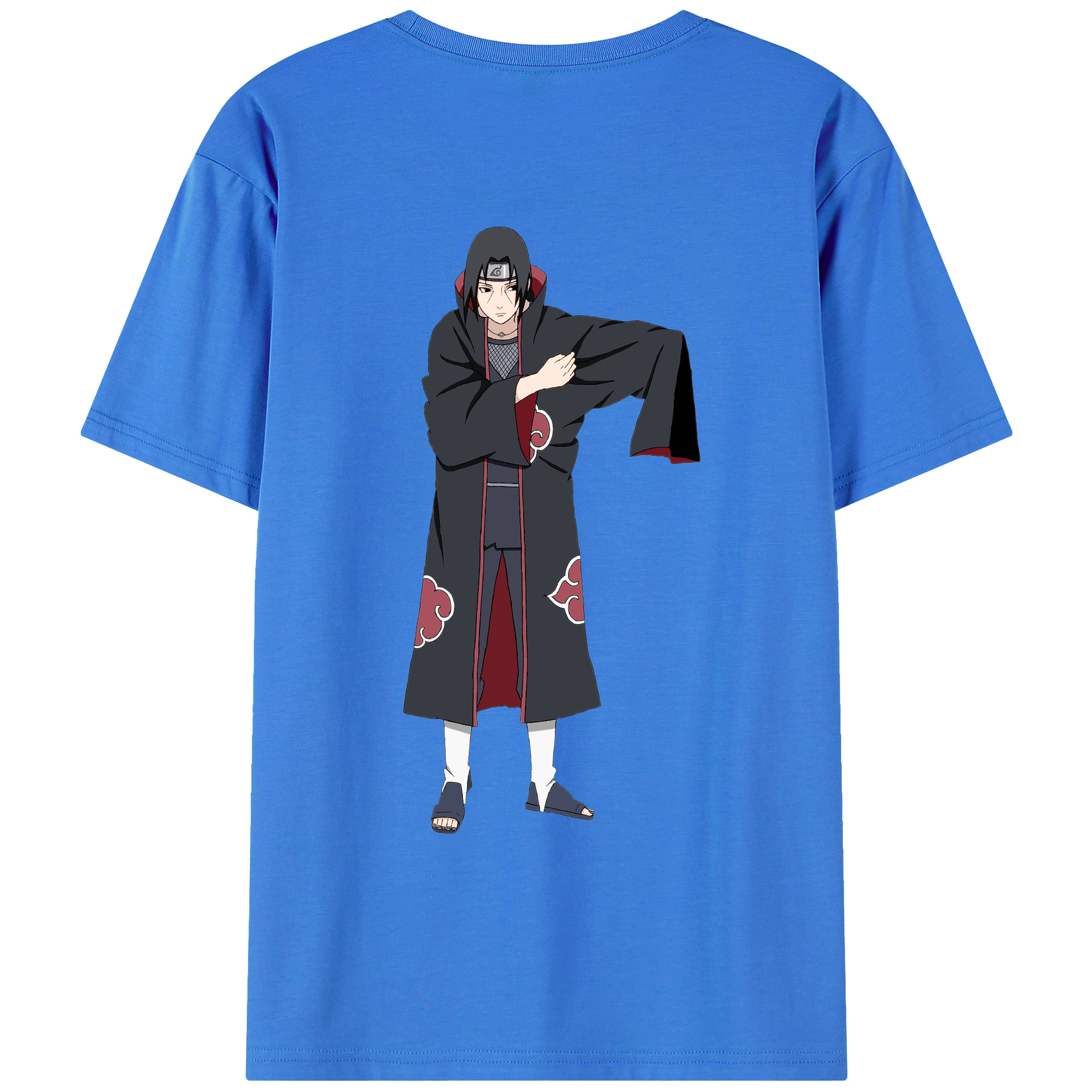（画像用） NARUTO -ナルト- うちは イタチ Uchiha Itachi 綿100％ メンズ半袖Tシャツ（バックプリント） 通気性