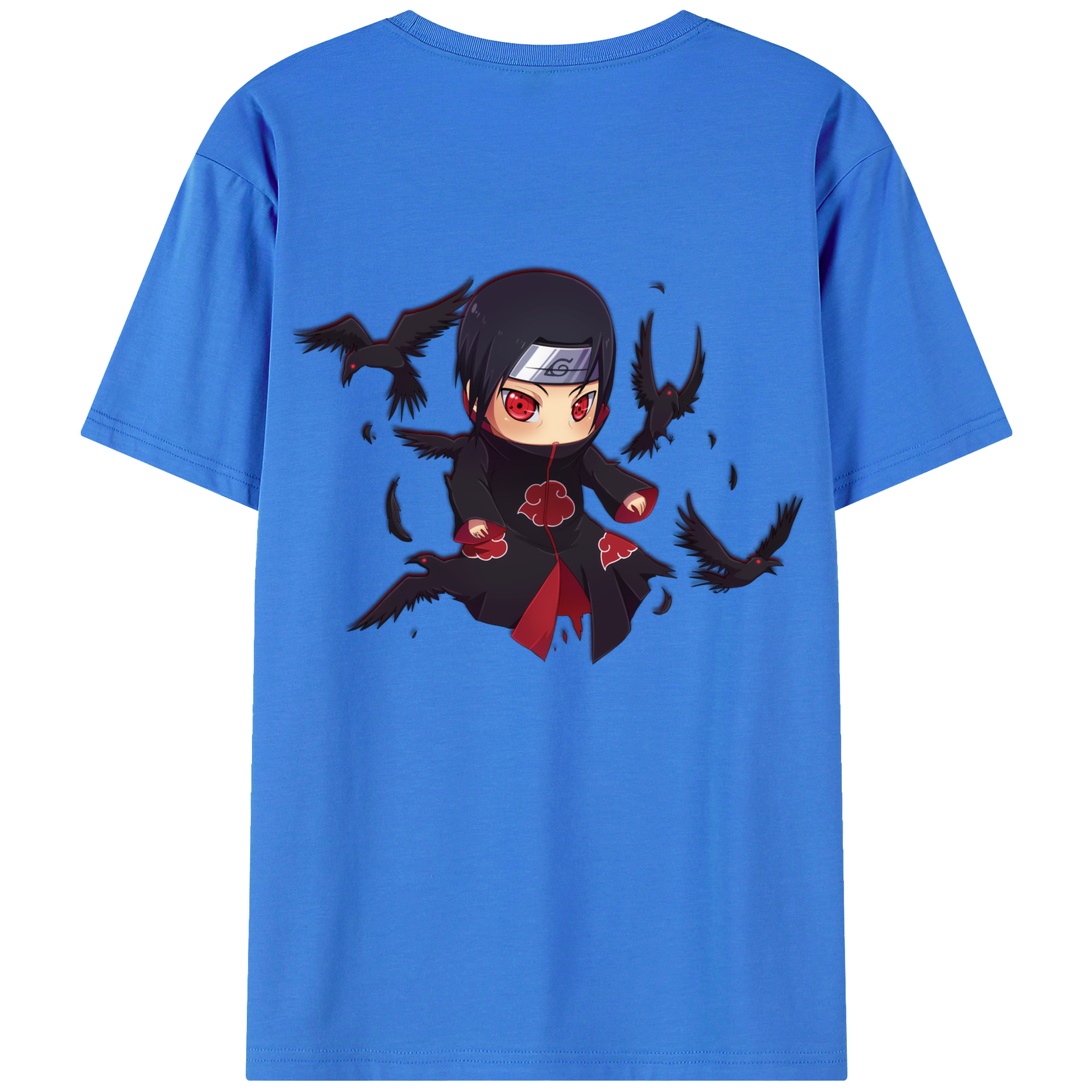 （画像用） NARUTO -ナルト- うちは イタチ Uchiha Itachi 綿100％ メンズ半袖Tシャツ（バックプリント） 通気性