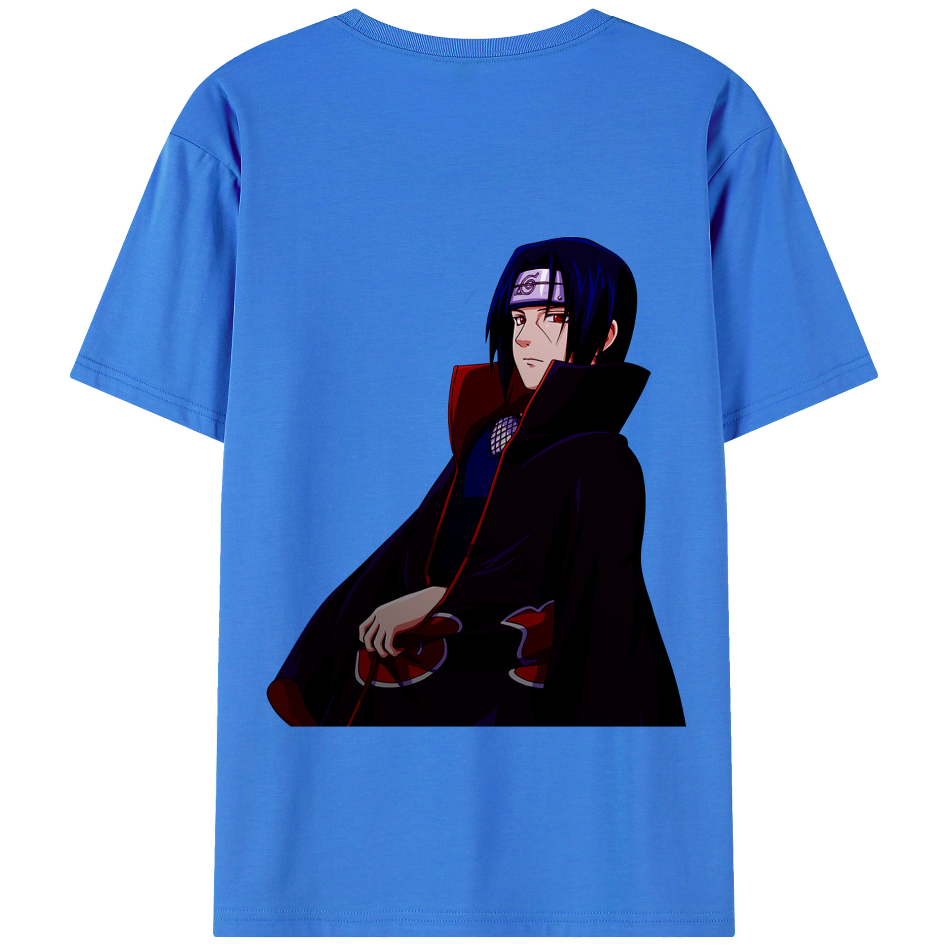 （画像用） NARUTO -ナルト- うちは イタチ Uchiha Itachi 綿100％ メンズ半袖Tシャツ（バックプリント） 通気性