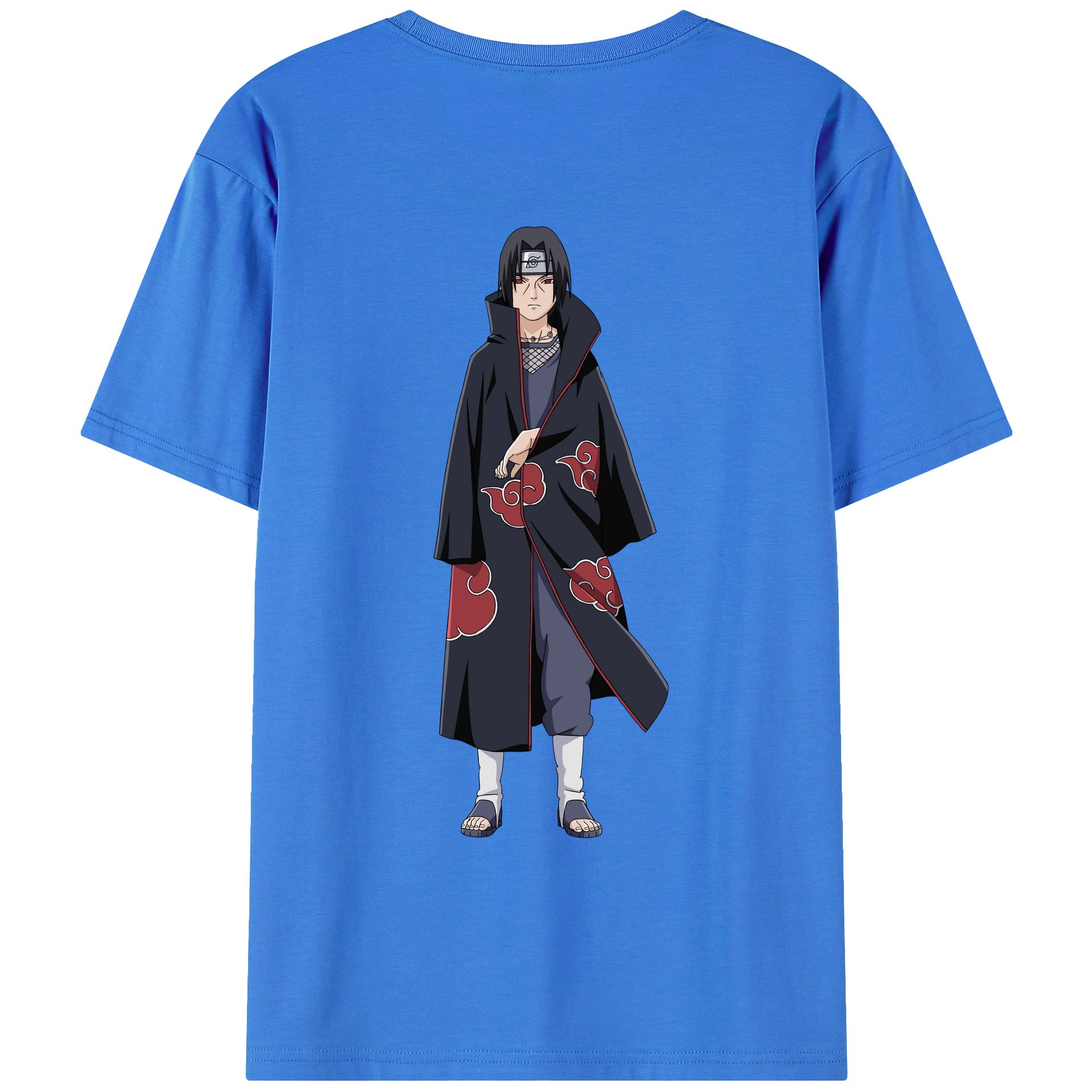 （画像用） NARUTO -ナルト- うちは イタチ Uchiha Itachi 綿100％ メンズ半袖Tシャツ（バックプリント） 通気性