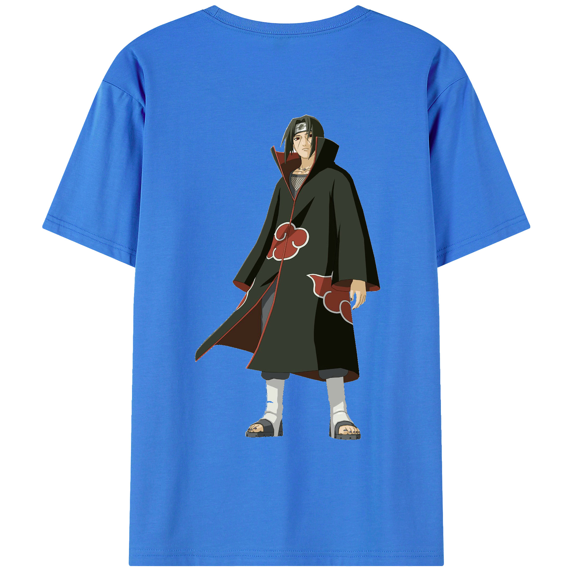 （画像用） NARUTO -ナルト- うちは イタチ Uchiha Itachi 綿100％ メンズ半袖Tシャツ（バックプリント） 通気性