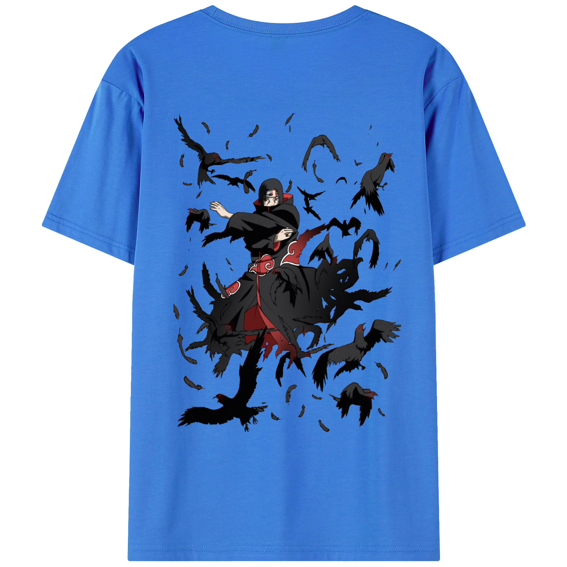 （画像用） NARUTO -ナルト- うちは イタチ Uchiha Itachi 綿100％ メンズ半袖Tシャツ（バックプリント） 通気性