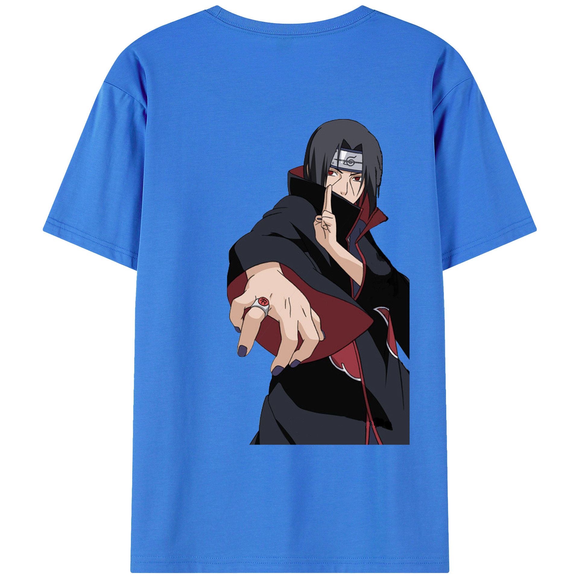 （画像用） NARUTO -ナルト- うちは イタチ Uchiha Itachi 綿100％ メンズ半袖Tシャツ（バックプリント） 通気性