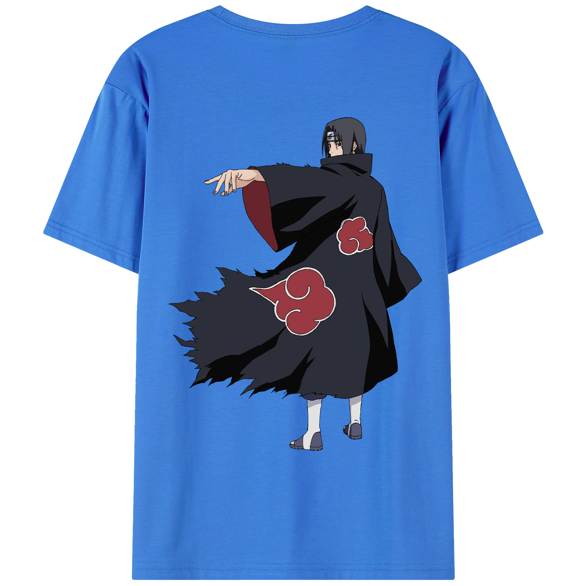 （画像用） NARUTO -ナルト- うちは イタチ Uchiha Itachi 綿100％ メンズ半袖Tシャツ（バックプリント） 通気性