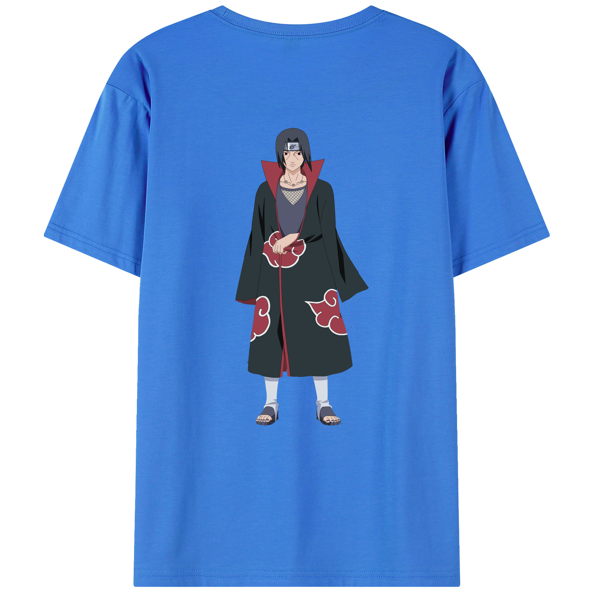 （画像用） NARUTO -ナルト- うちは イタチ Uchiha Itachi 綿100％ メンズ半袖Tシャツ（バックプリント） 通気性