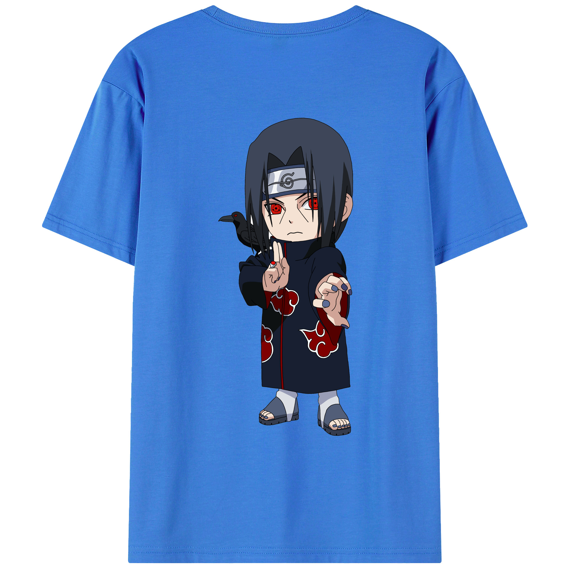 （画像用） NARUTO -ナルト- うちは イタチ Uchiha Itachi 綿100％ メンズ半袖Tシャツ（バックプリント） 通気性