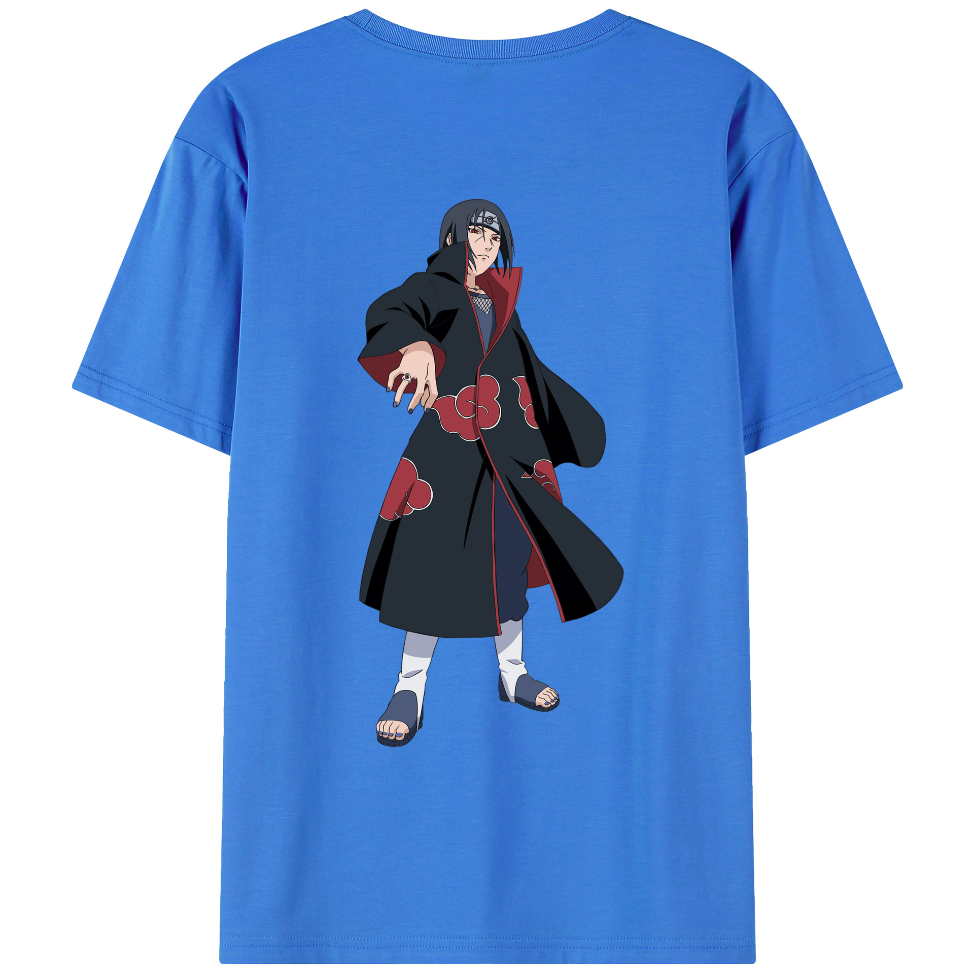 （画像用） NARUTO -ナルト- うちは イタチ Uchiha Itachi 綿100％ メンズ半袖Tシャツ（バックプリント） 通気性